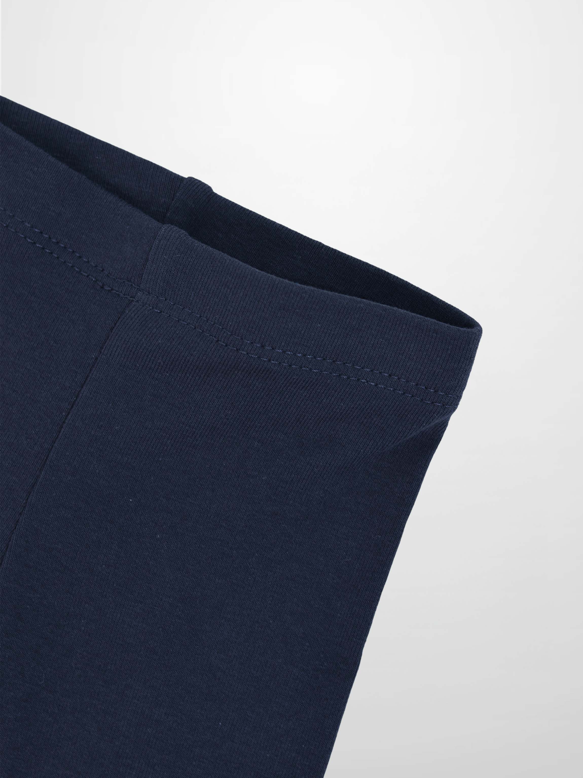Non Ribbed Leggings - Dark Navy; unisex basics bottoms in solid navy fabric.