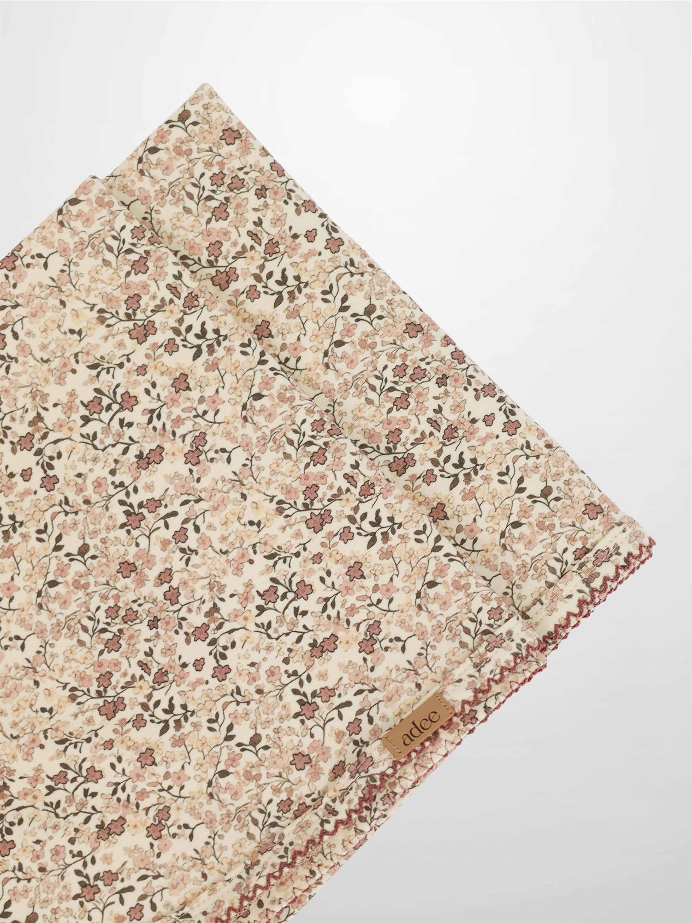 Purple Flower Blanket with Lace