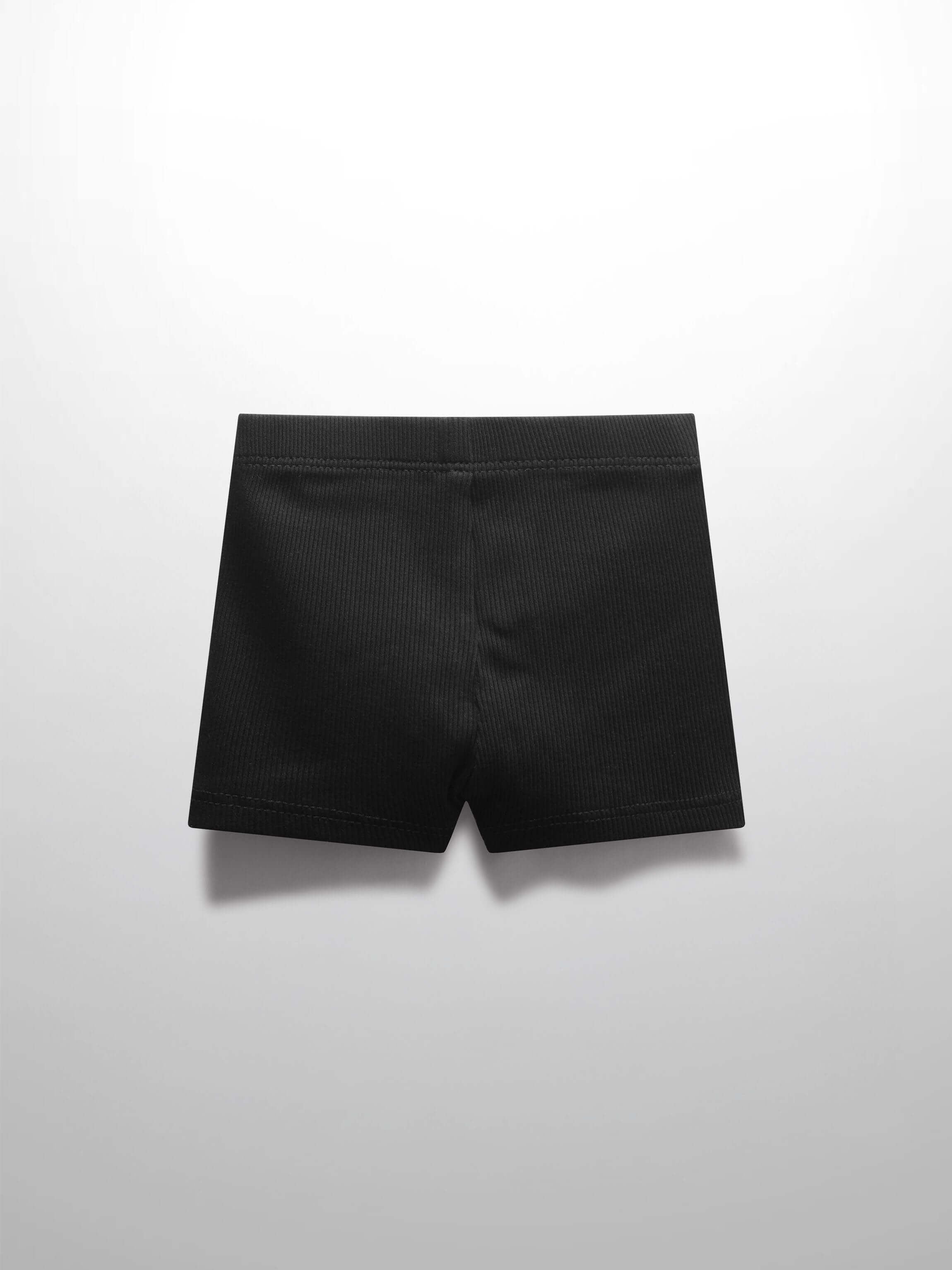 Biker Shorts Thin Ribbed-Black