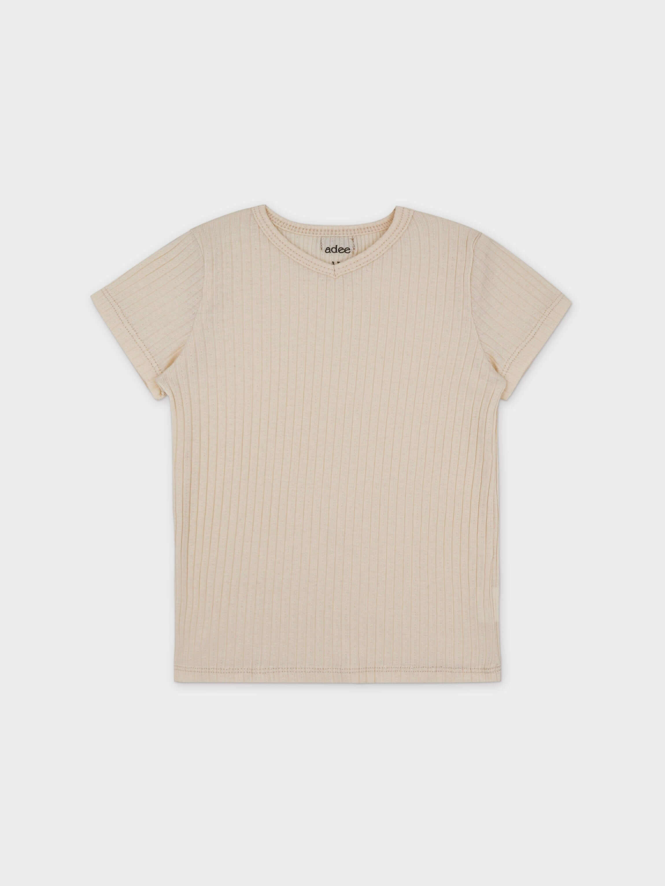 Pointelle V-Neck Short Set-Ivory