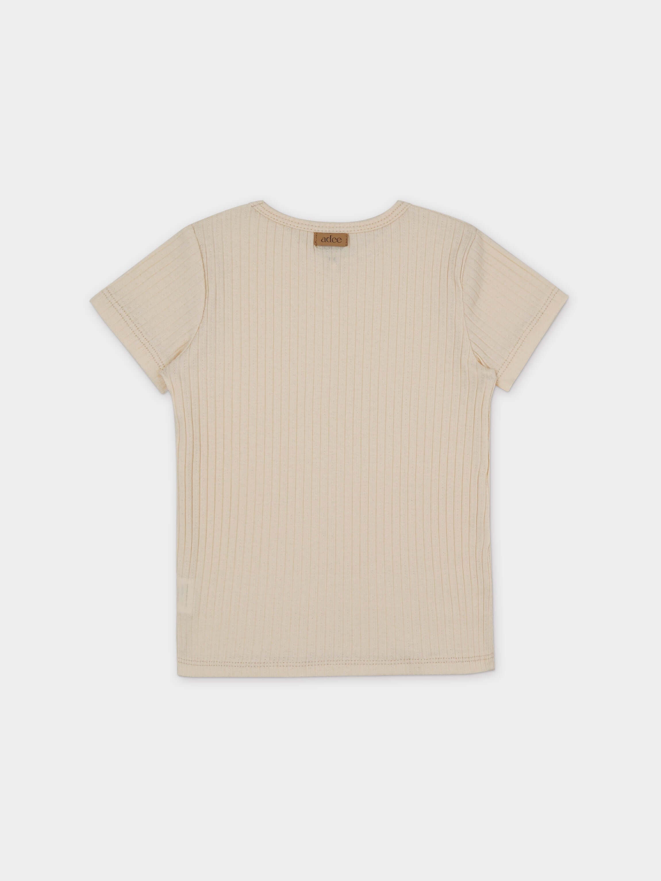 Pointelle V-Neck Short Set-Ivory