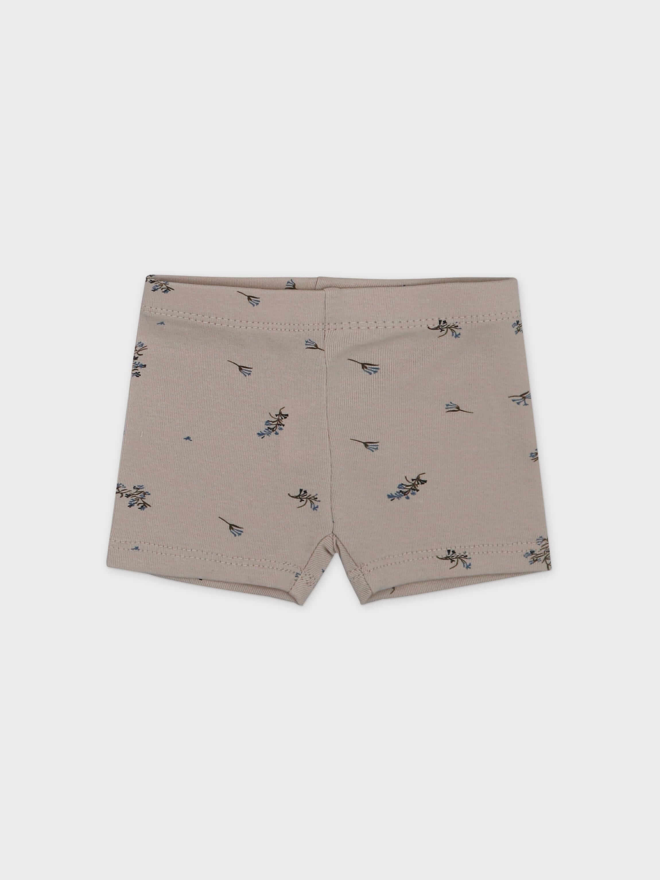 Shorts for little boys by Adee in beige with blue floral print