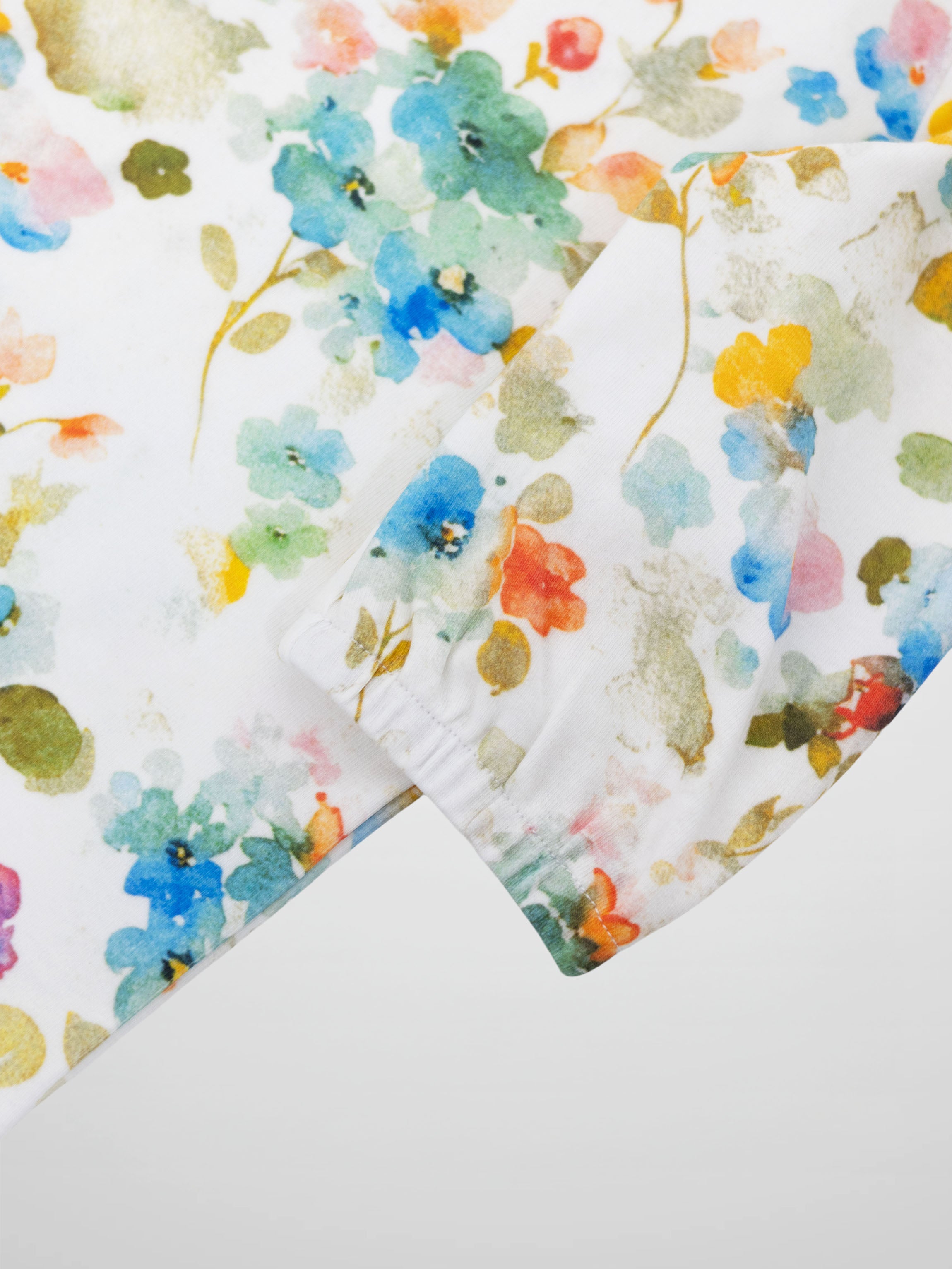 Pastel Flower 3/4 Puff Sleeve T-Shirt for girls by Adee with watercolor floral print