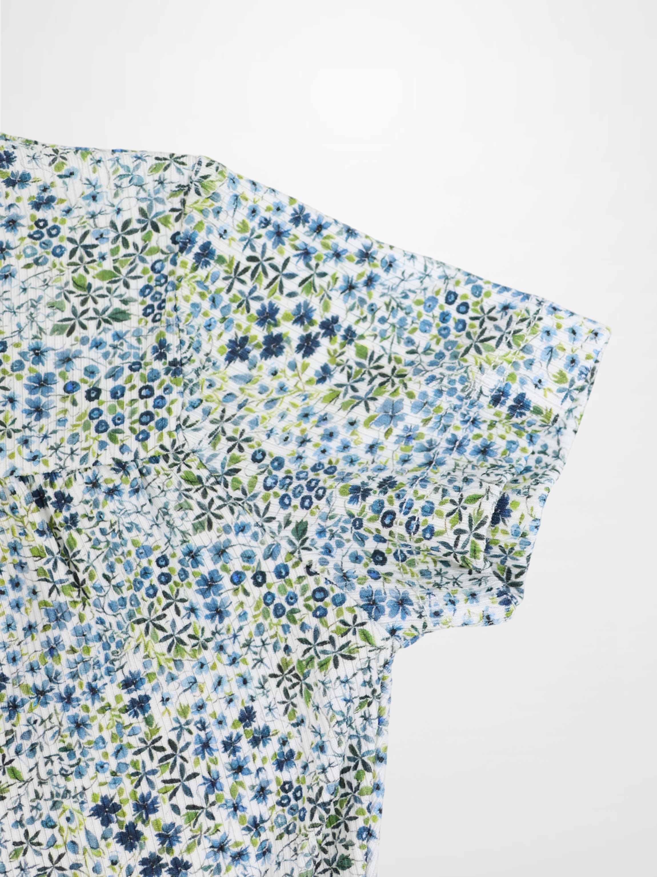 Blue Floral Robe - Short Sleeve