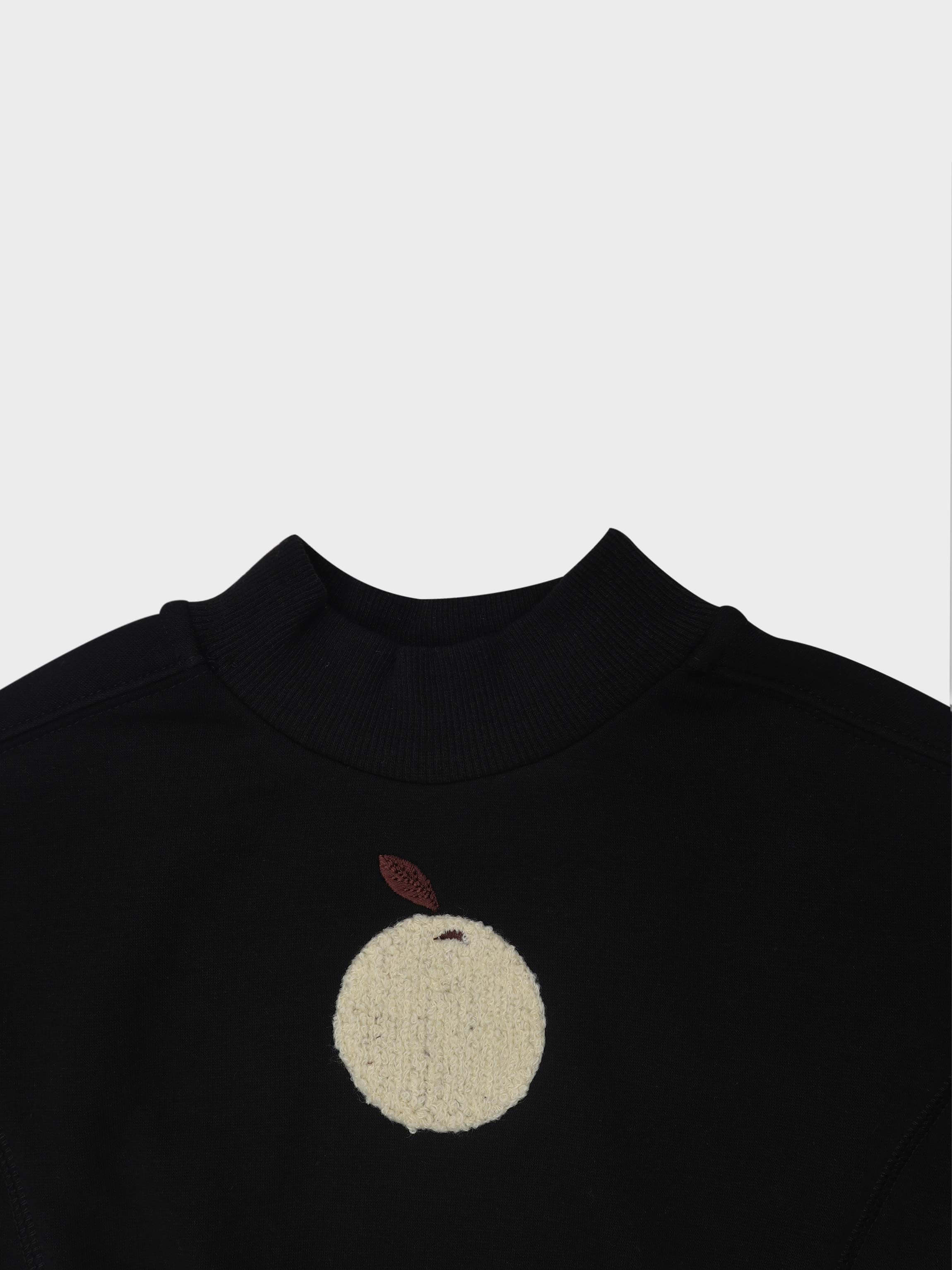 Cozy kids sweatshirt with fuzzy fruit design