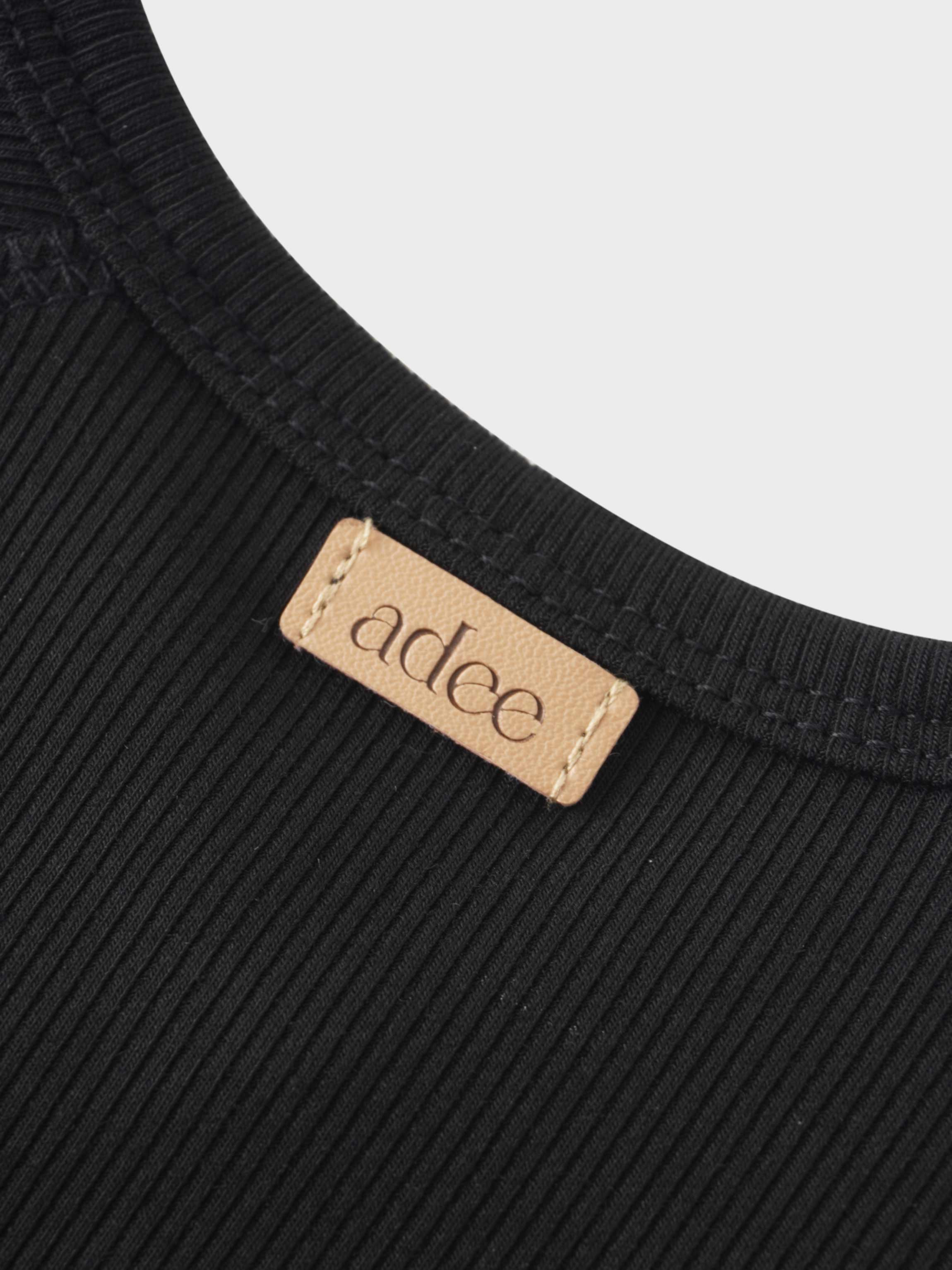 Crossover Thin Ribbed Pajama - Black