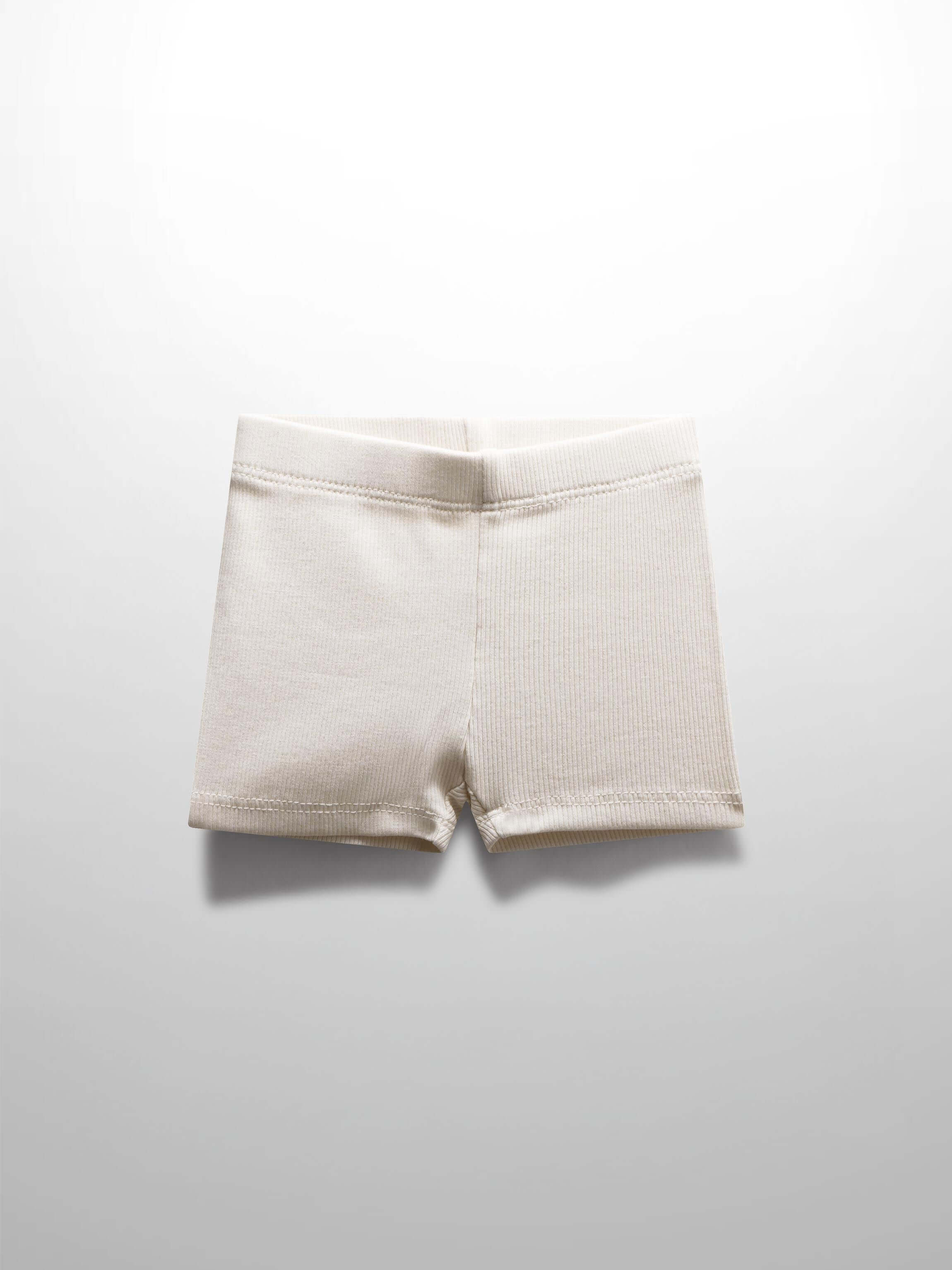 Off-white ribbed biker shorts