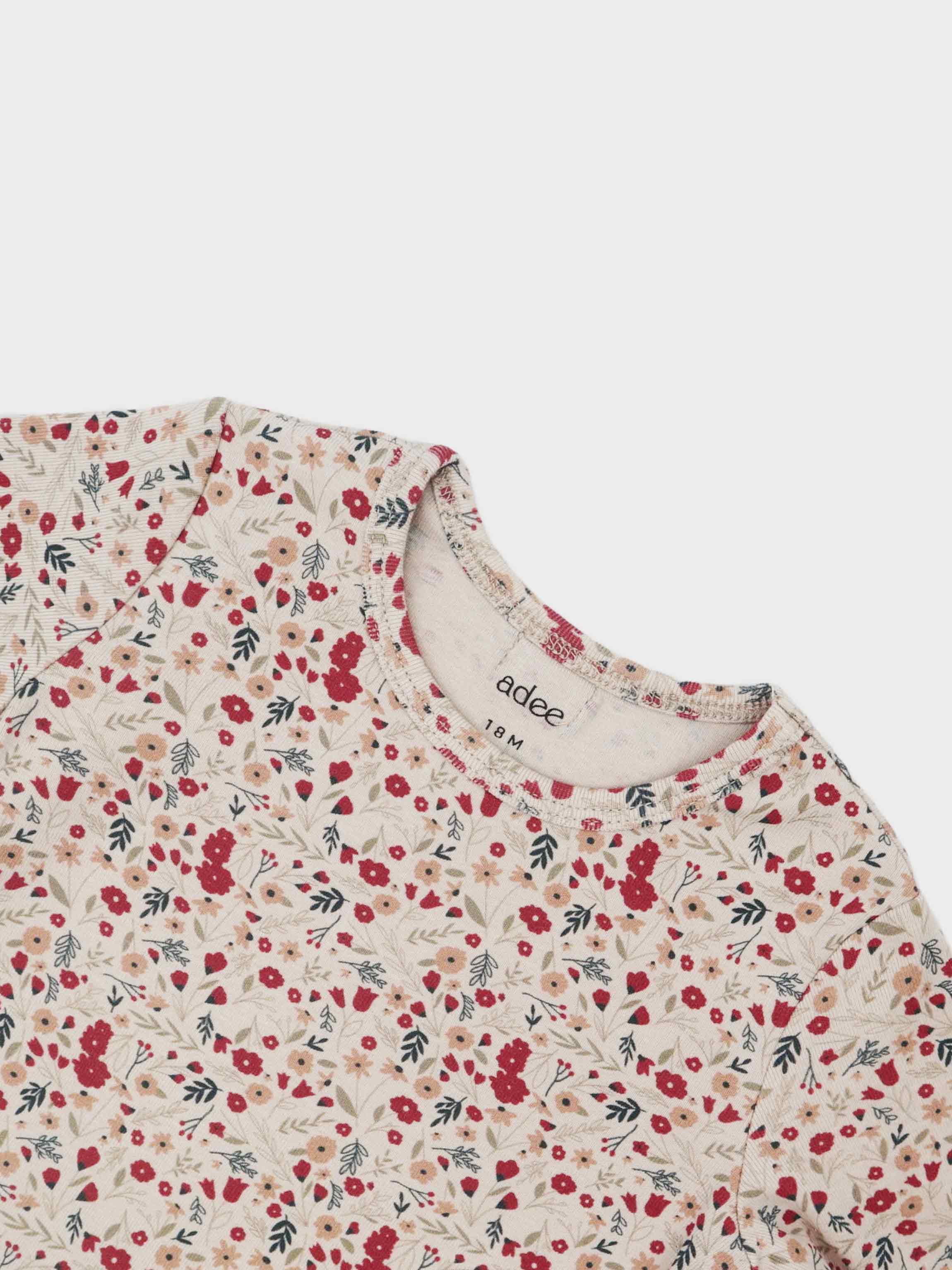 Girls pajamas with floral pattern