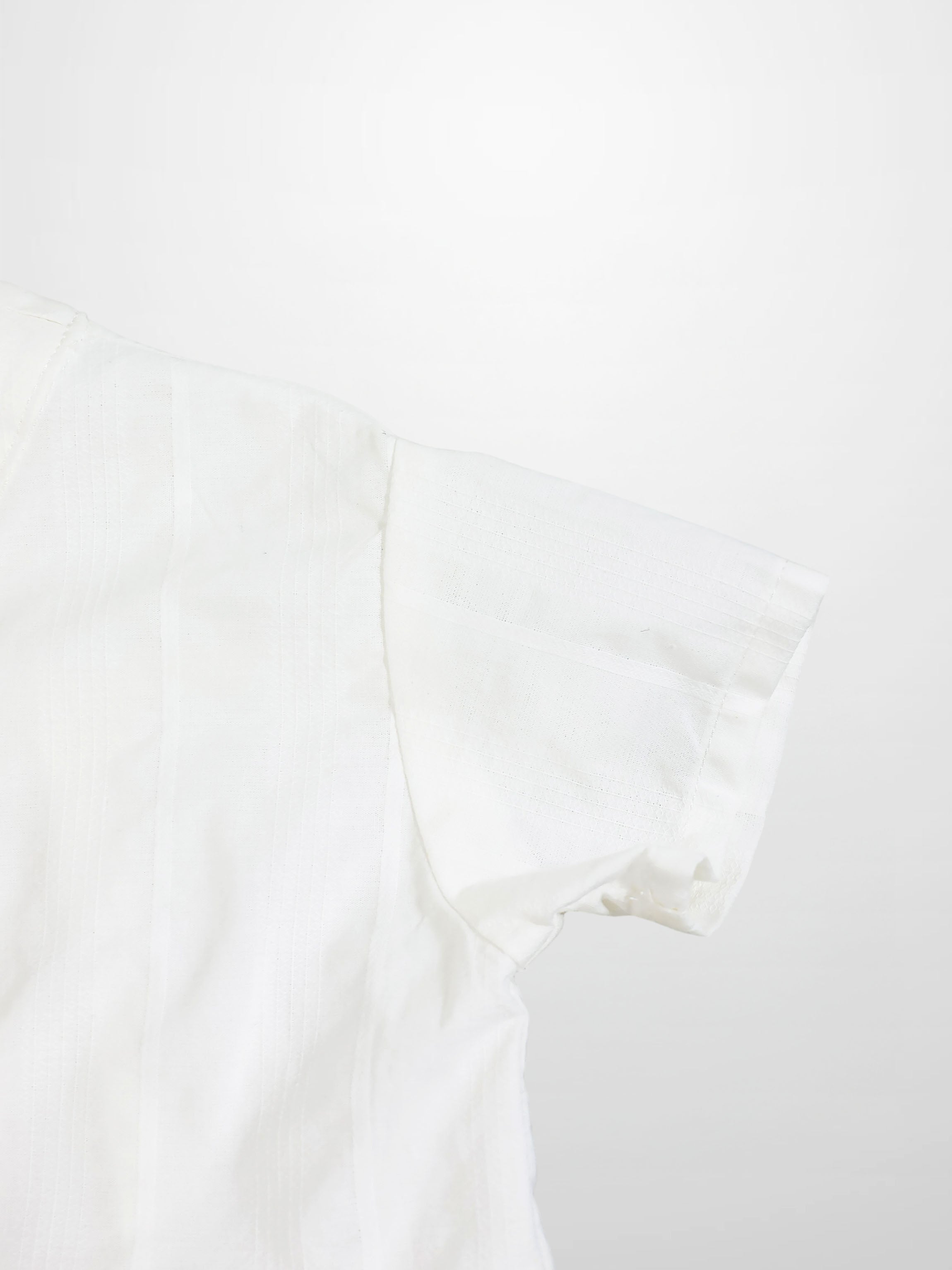 Adee textured white cotton shirt for boys, dressy top with subtle vertical stripe texture.