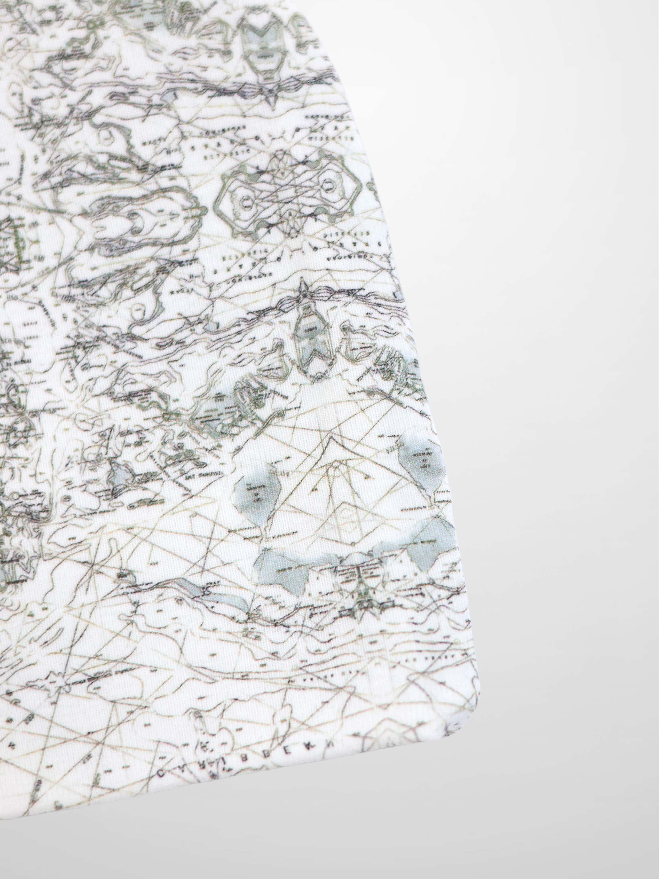 Map Beanie for boys, off-white fabric with map print by Adee