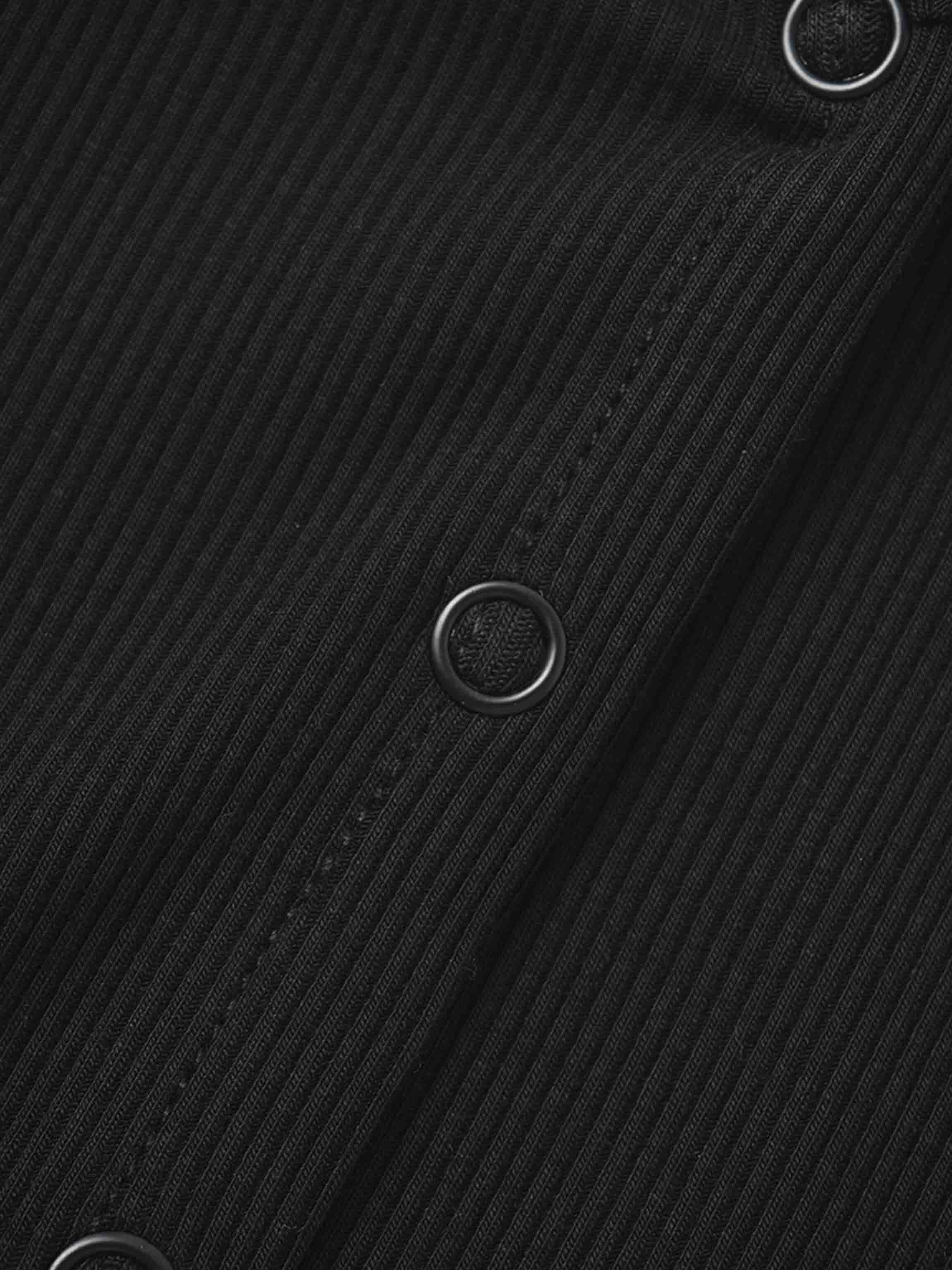 Thin Ribbed Cardigan - Black