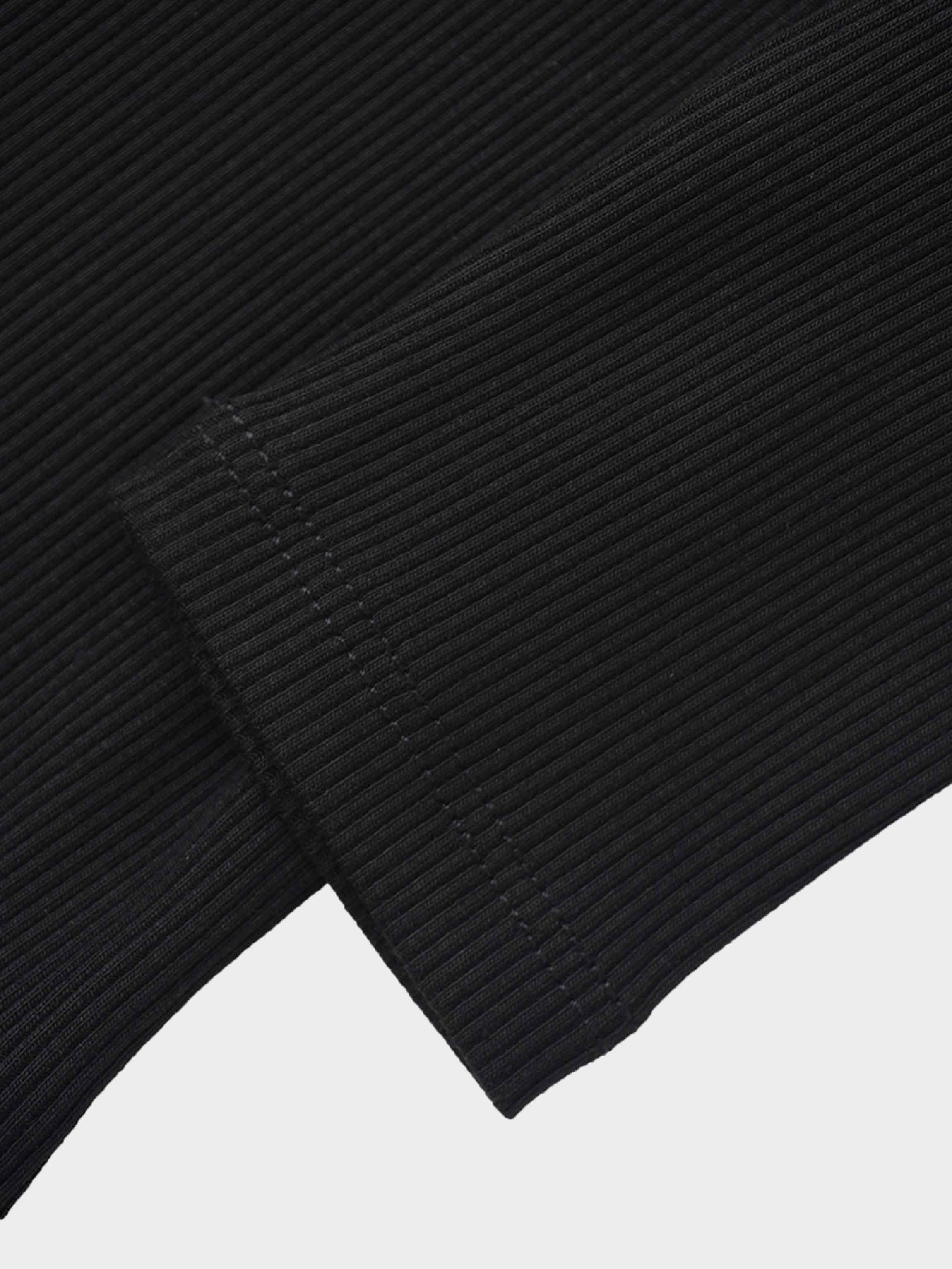 Thin Ribbed Cardigan - Black