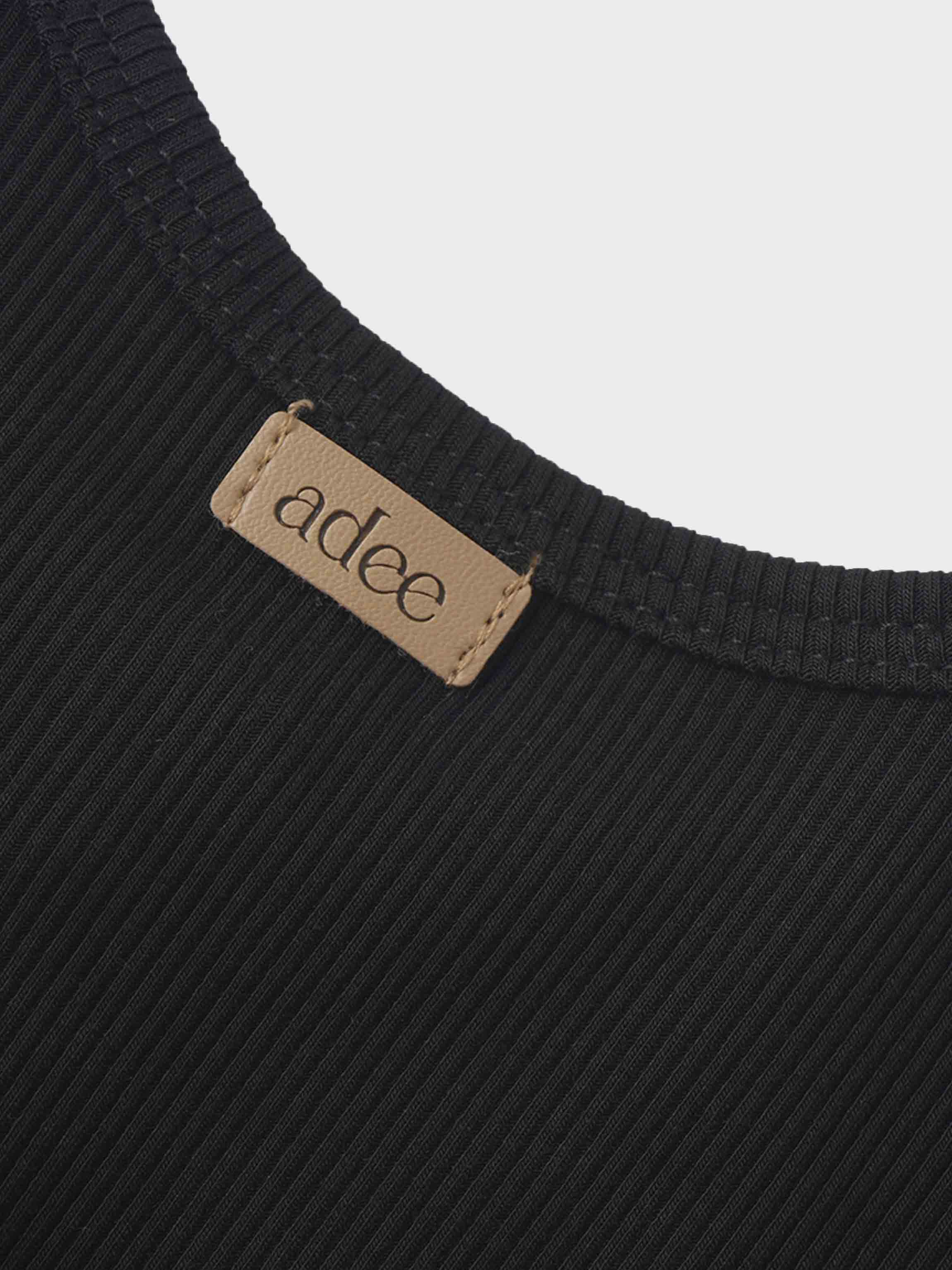Thin Ribbed Cardigan - Black