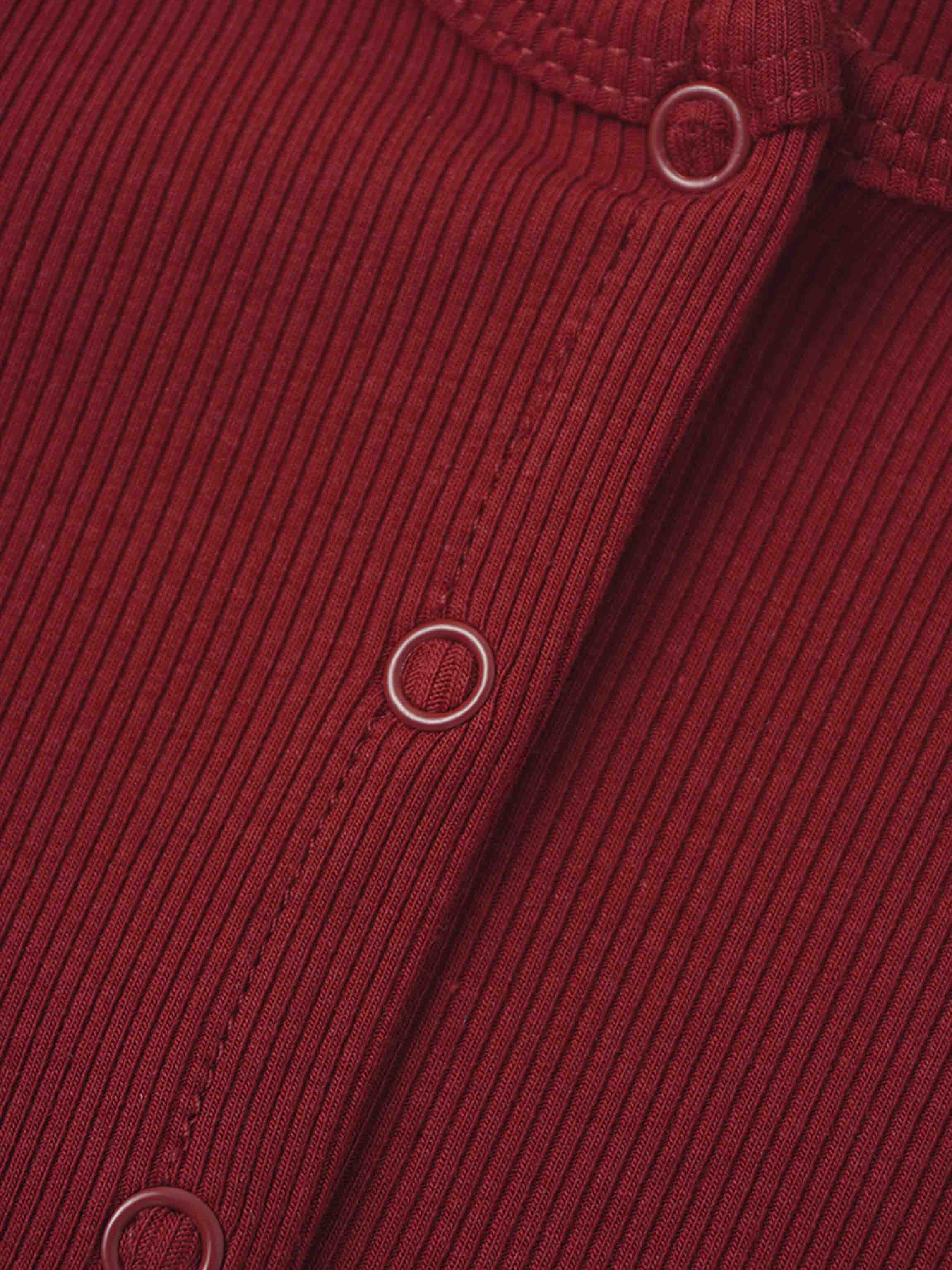 Thin Ribbed Cardigan - Burgundy