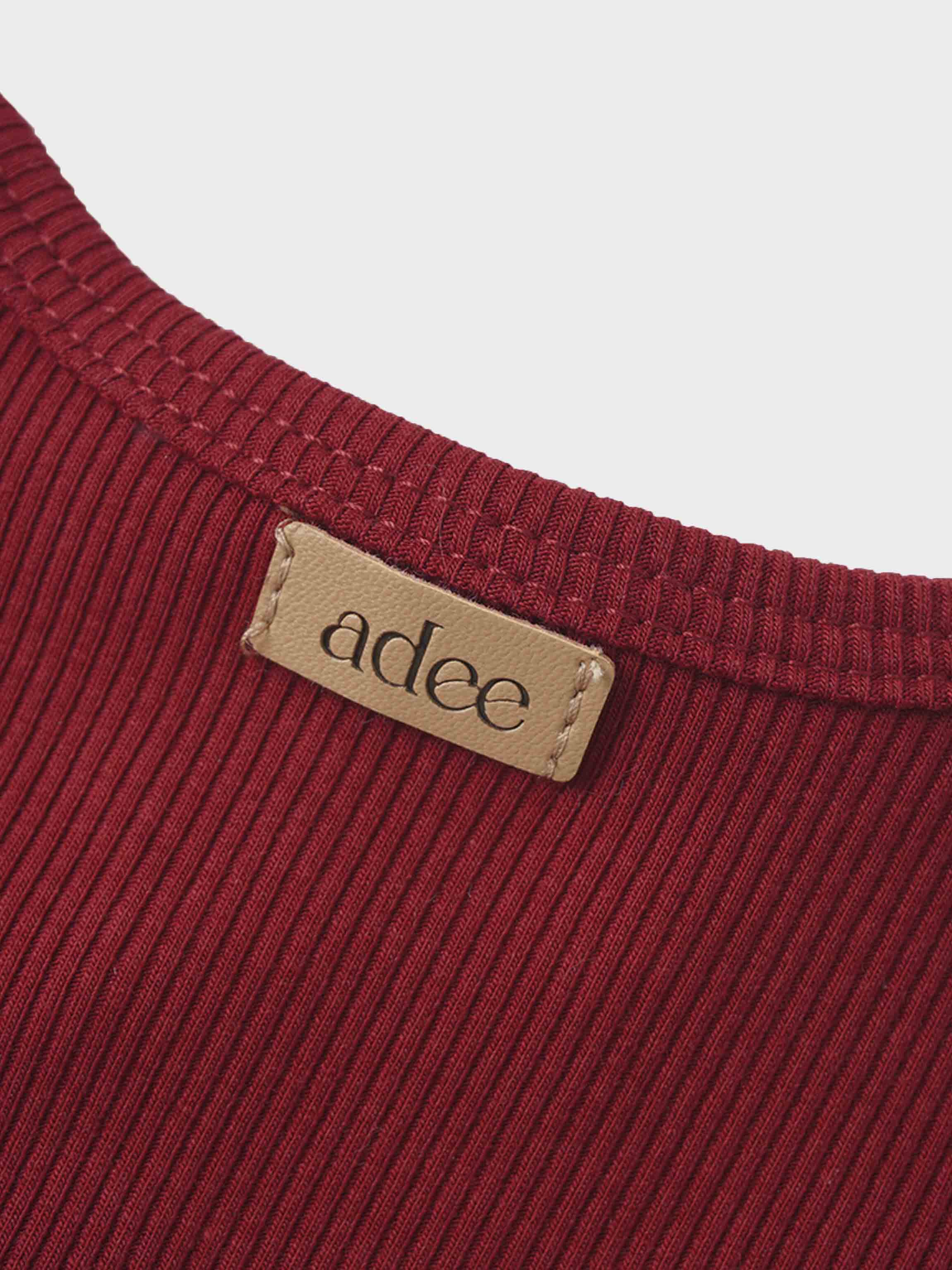 Thin Ribbed Cardigan - Burgundy