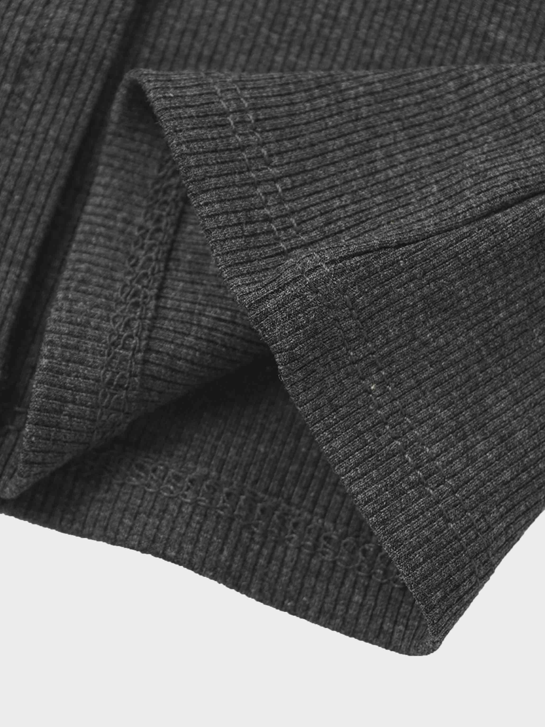 Thin Ribbed Cardigan - Heather Grey