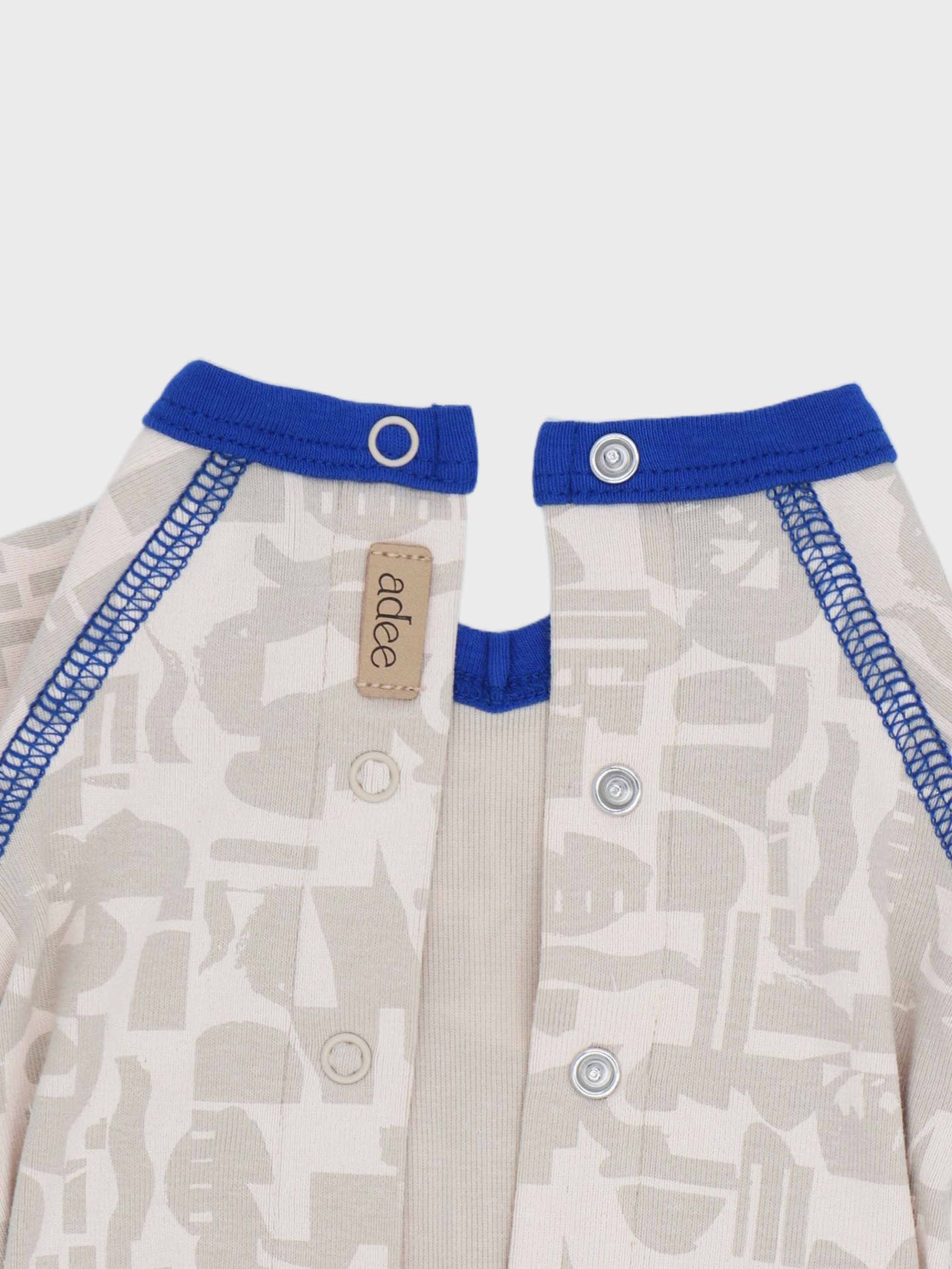 baby jumpsuit blue accents trendy boys