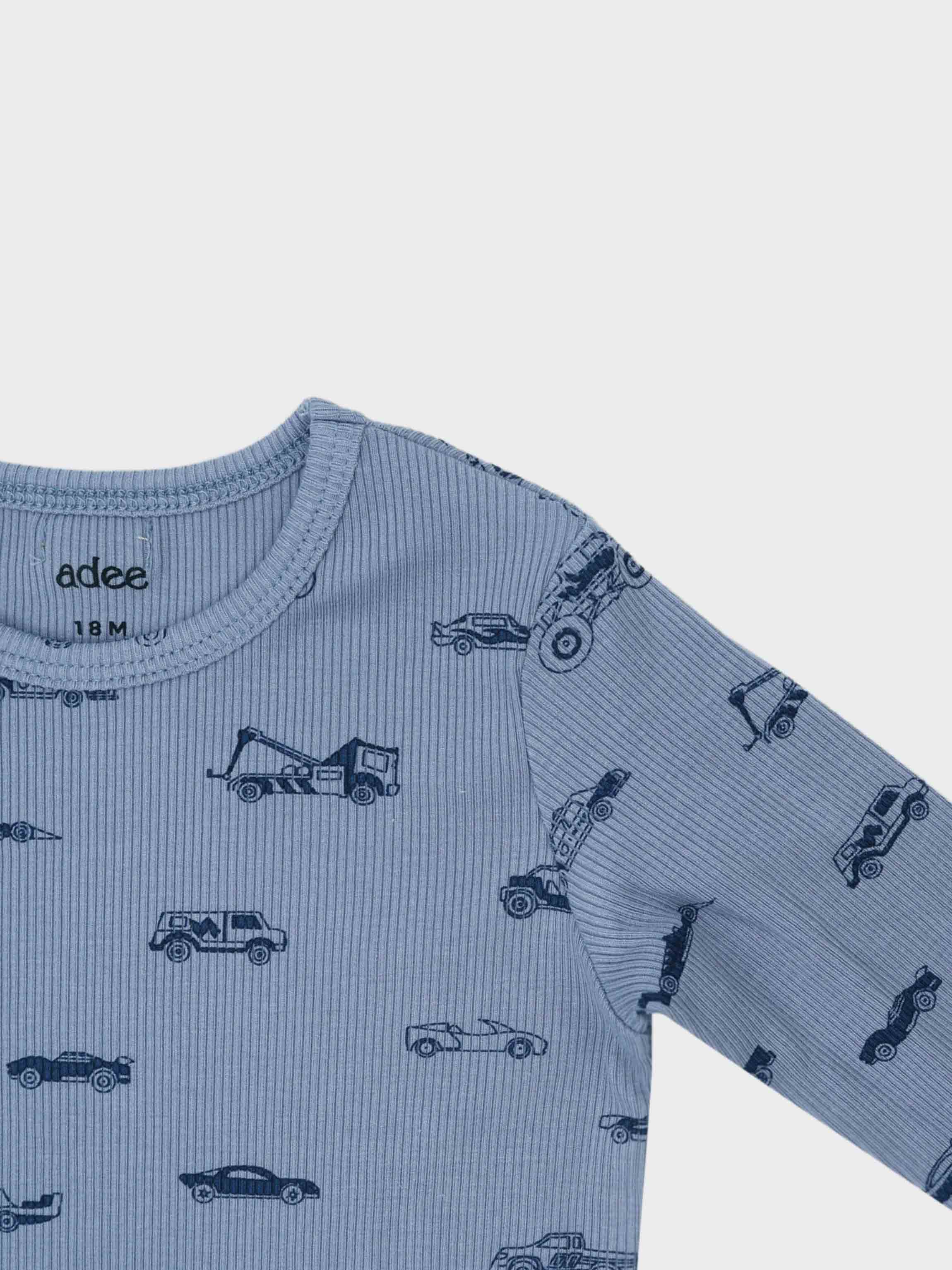 light blue truck pajamas for boys