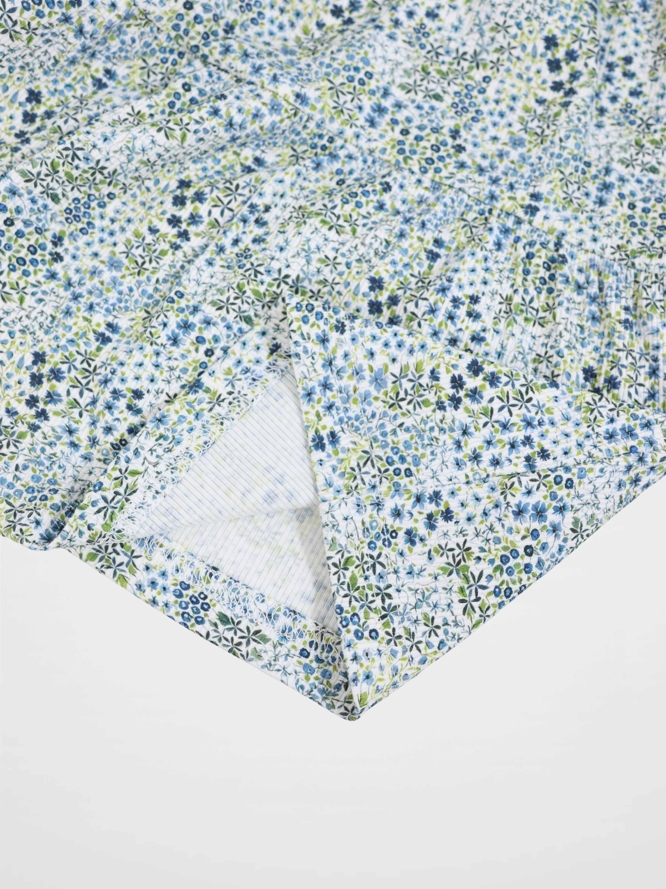 Blue Floral Robe - Short Sleeve