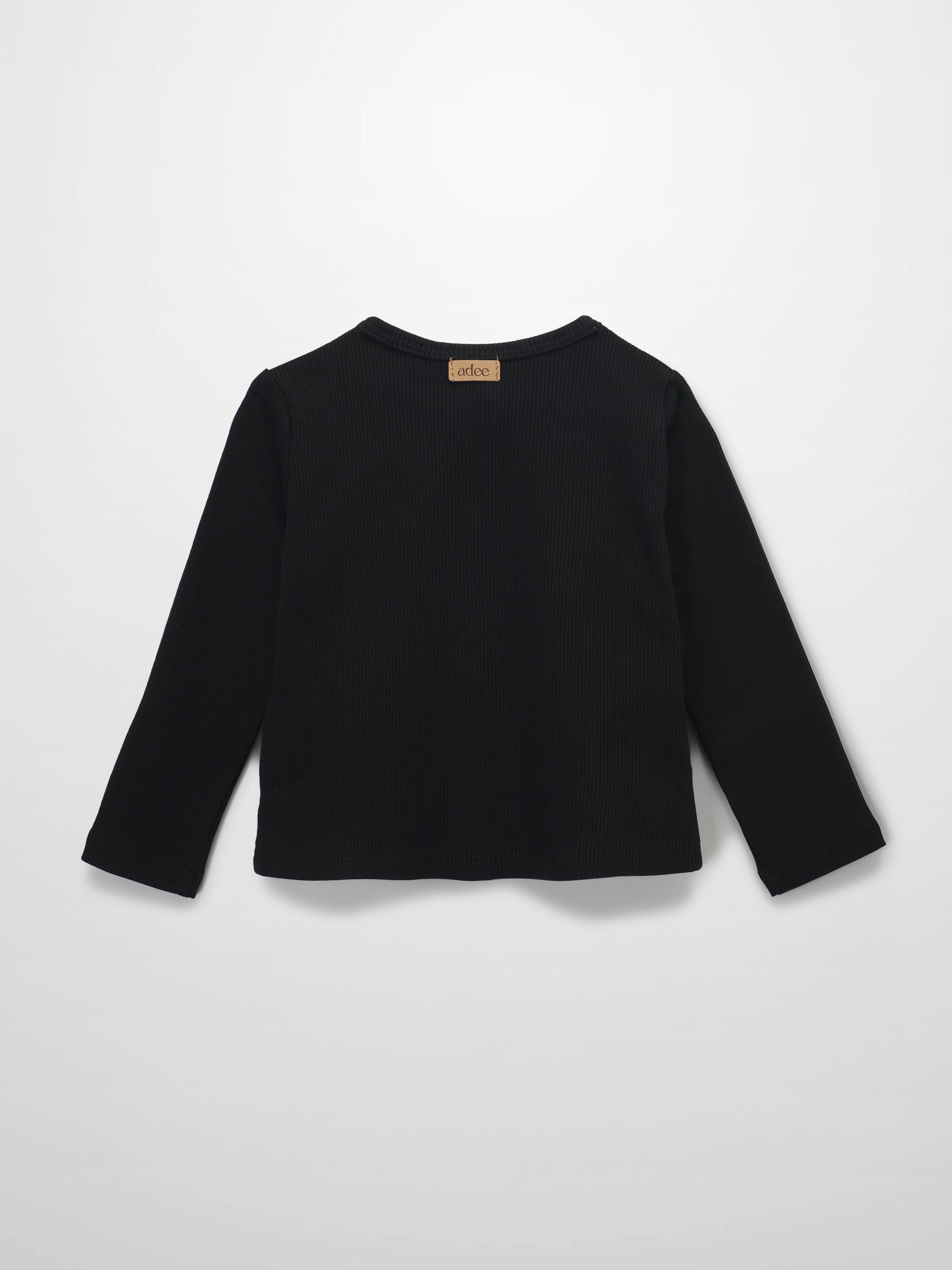 Thin Ribbed Cardigan - Black