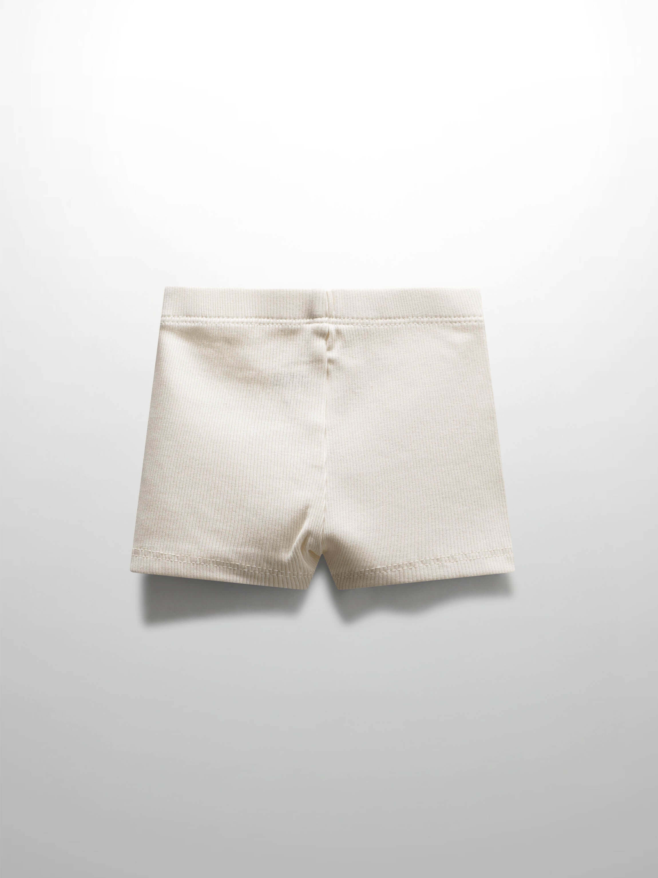 Off-white ribbed biker shorts