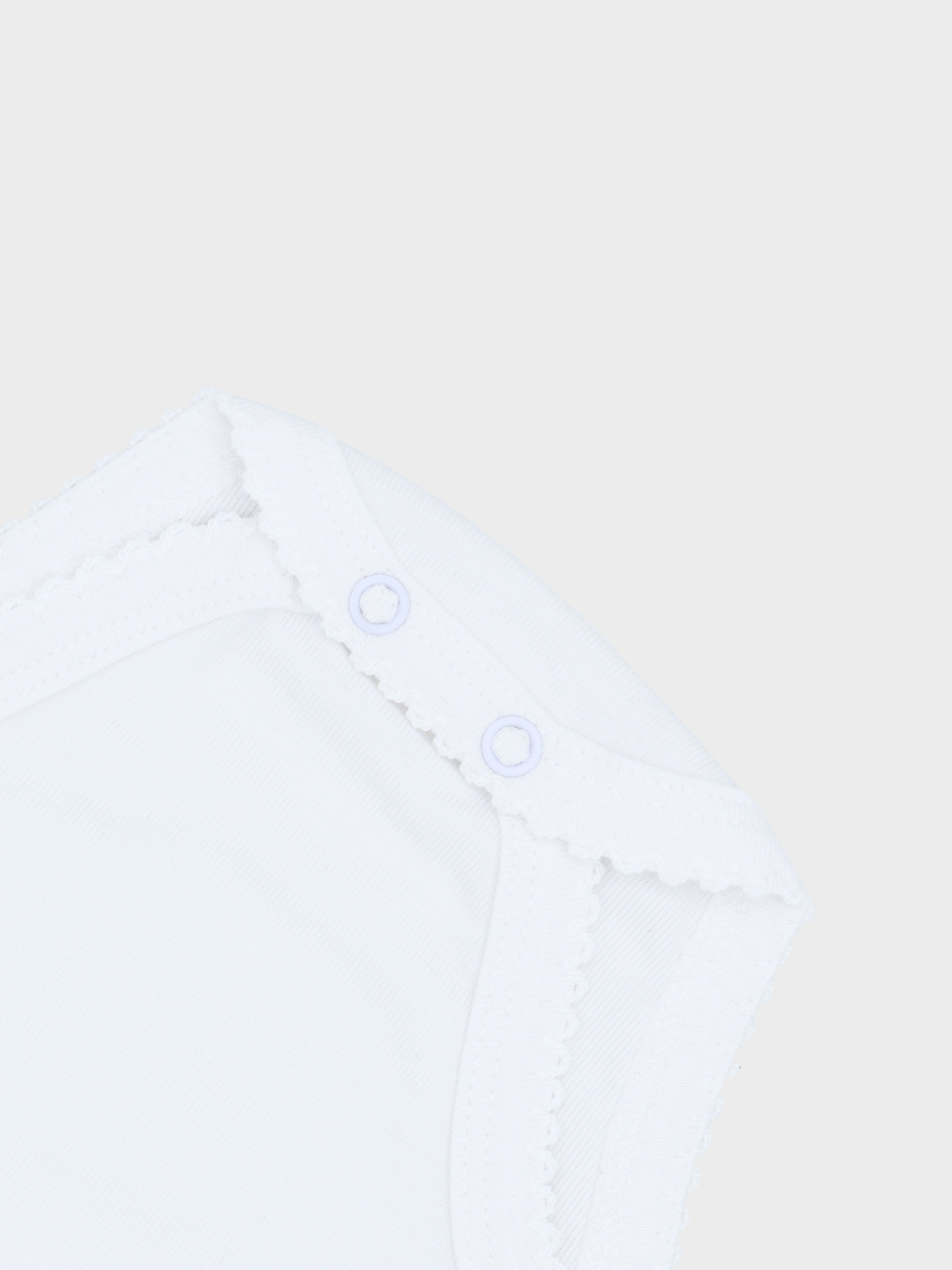 Ribbed undershirt lace detail, baby bodysuit.