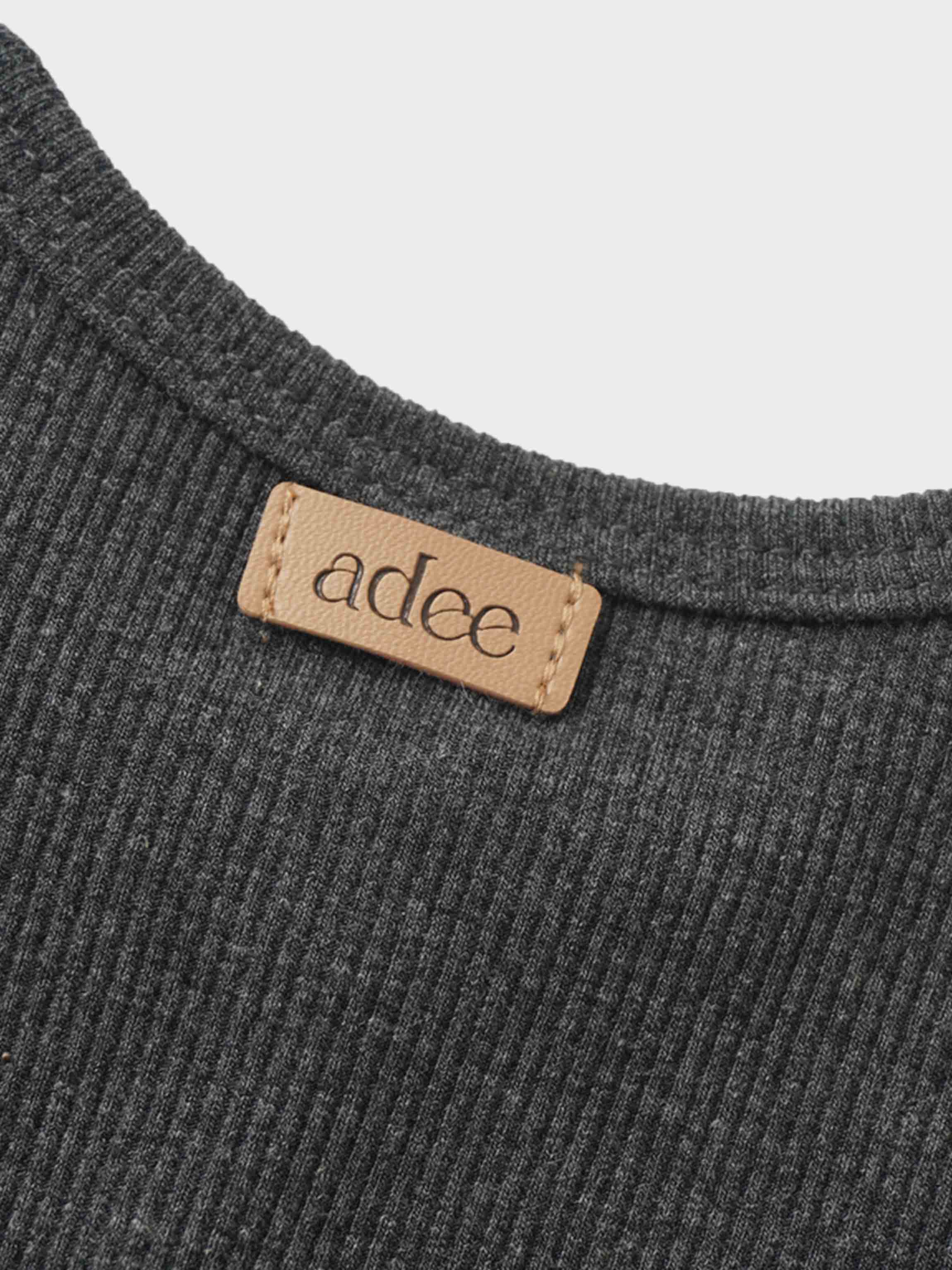 Thin Ribbed Cardigan - Heather Grey