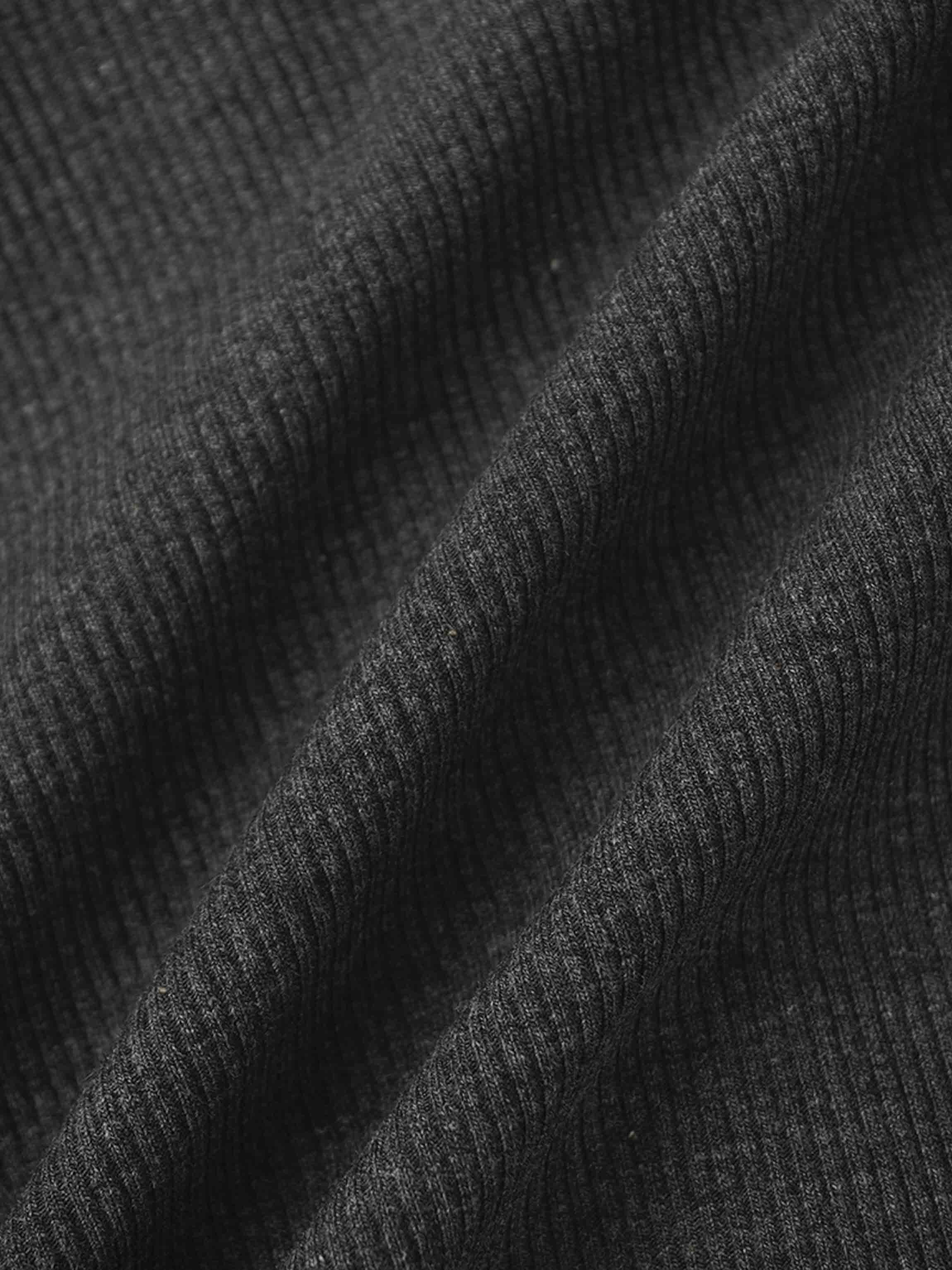 Thin Ribbed Cardigan - Heather Grey