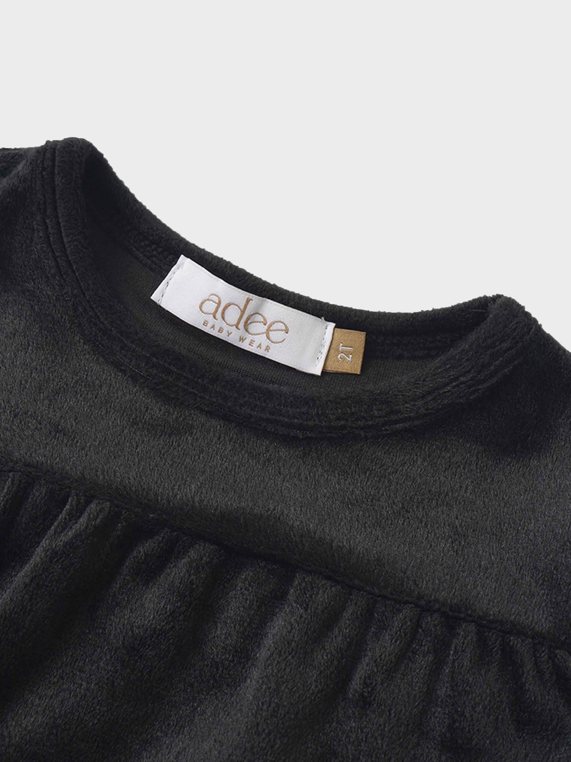 Tiered Velour Robe - Black