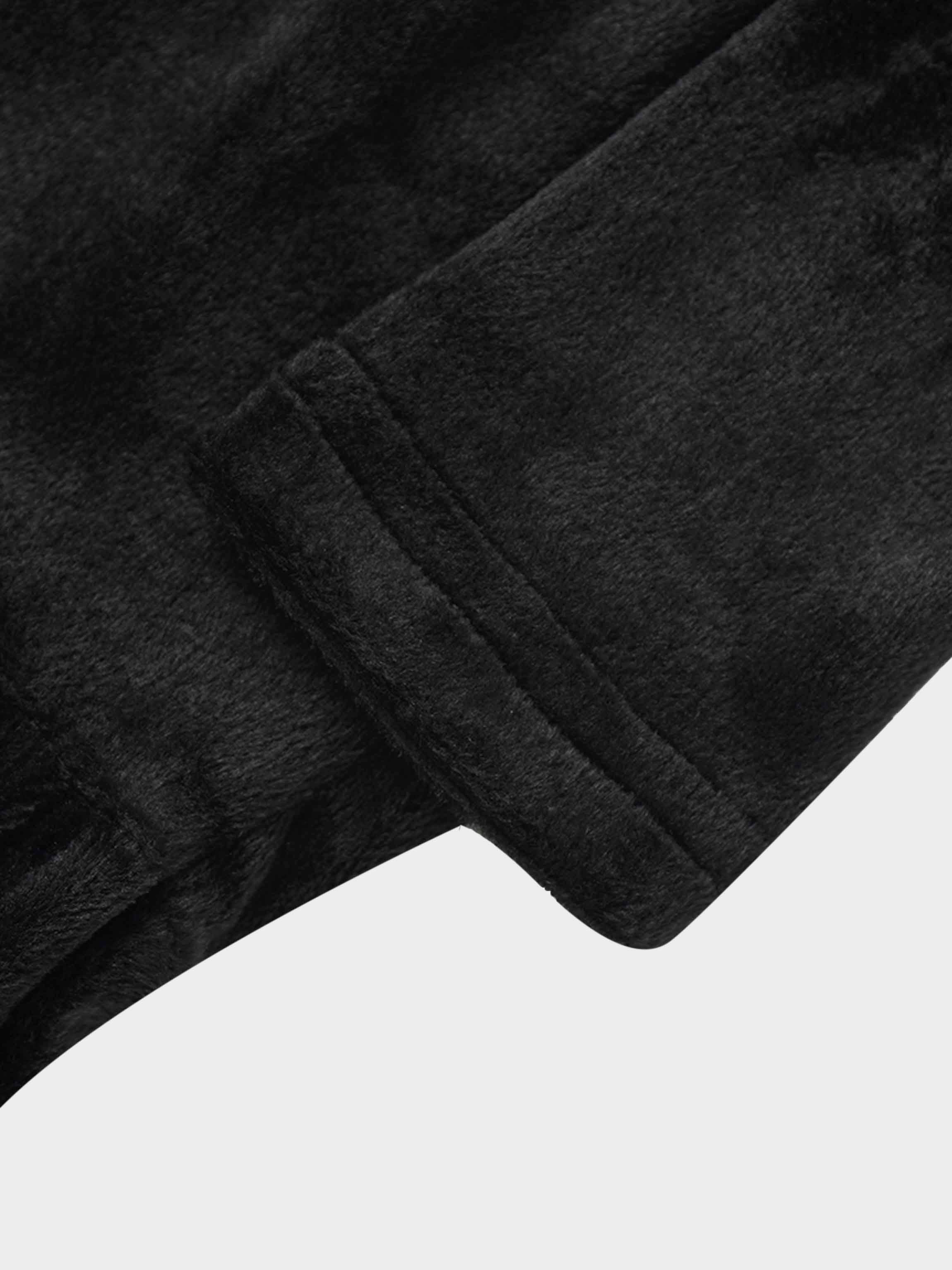 Tiered Velour Robe - Black