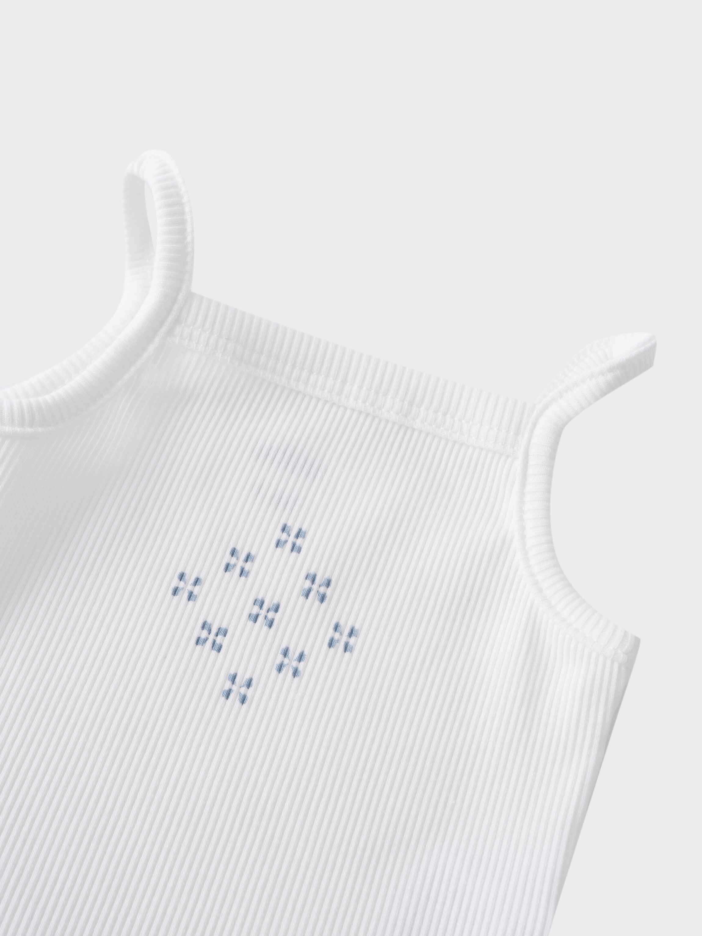 Light blue diamond pattern bodysuit