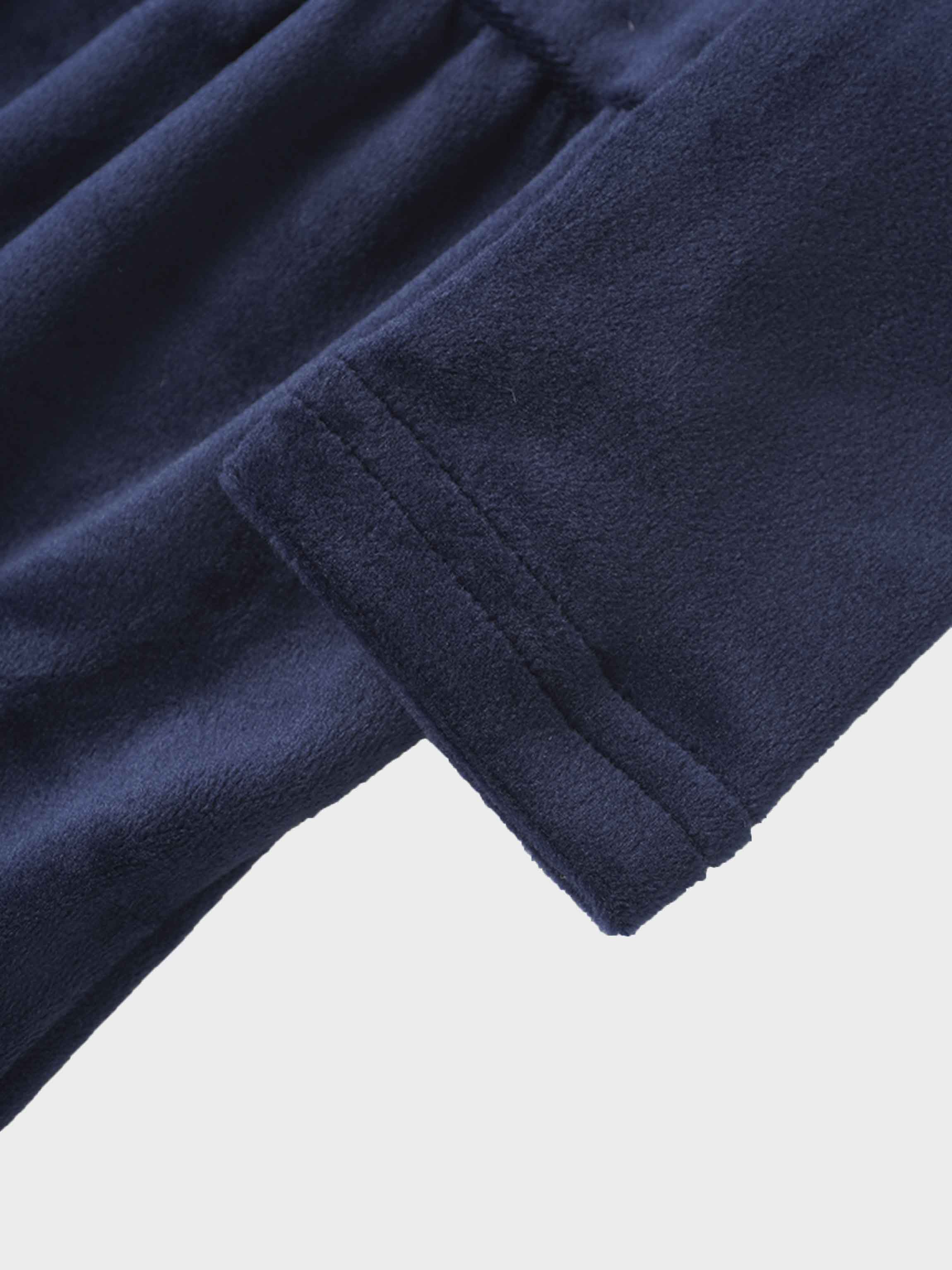 Tiered Velour Robe - Navy