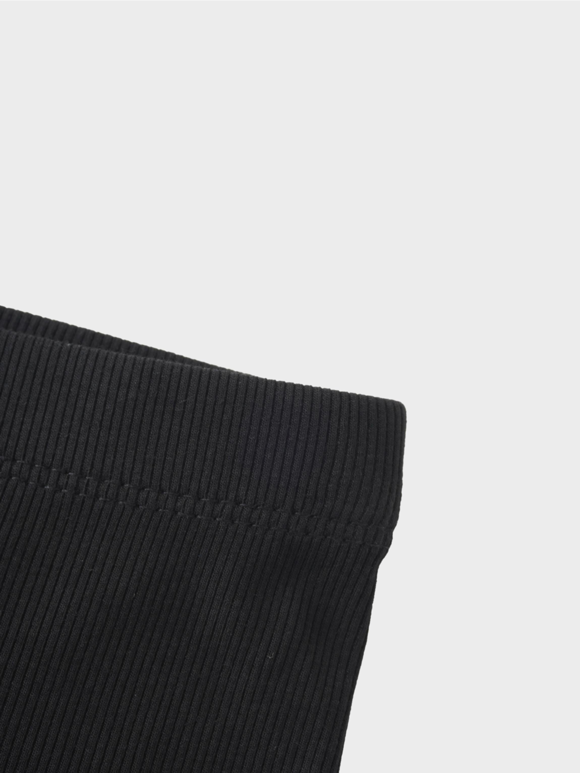 Crossover Thin Ribbed Pajama - Black