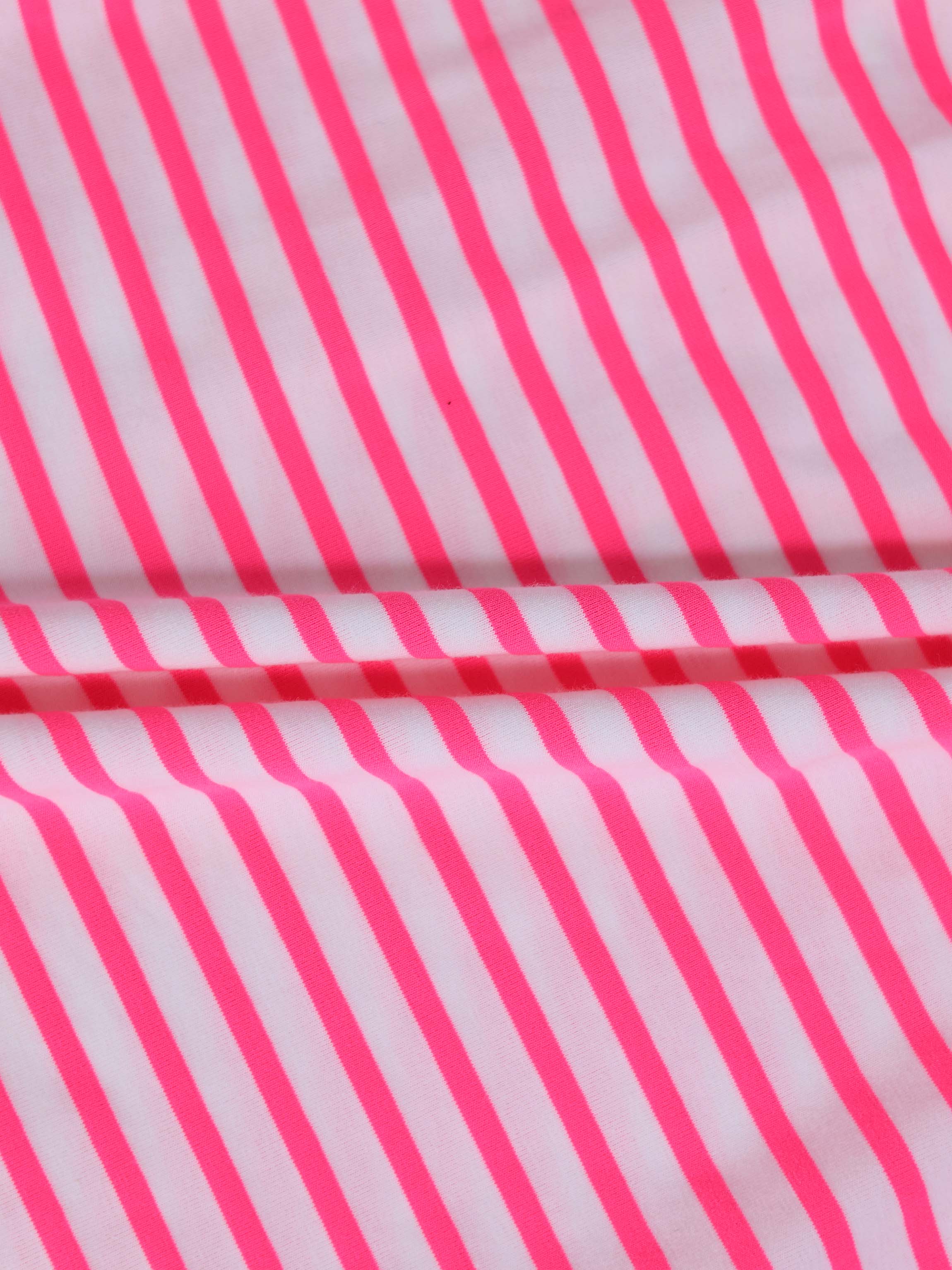 Neon pink striped dress for girls by Adee, 3/4 sleeves