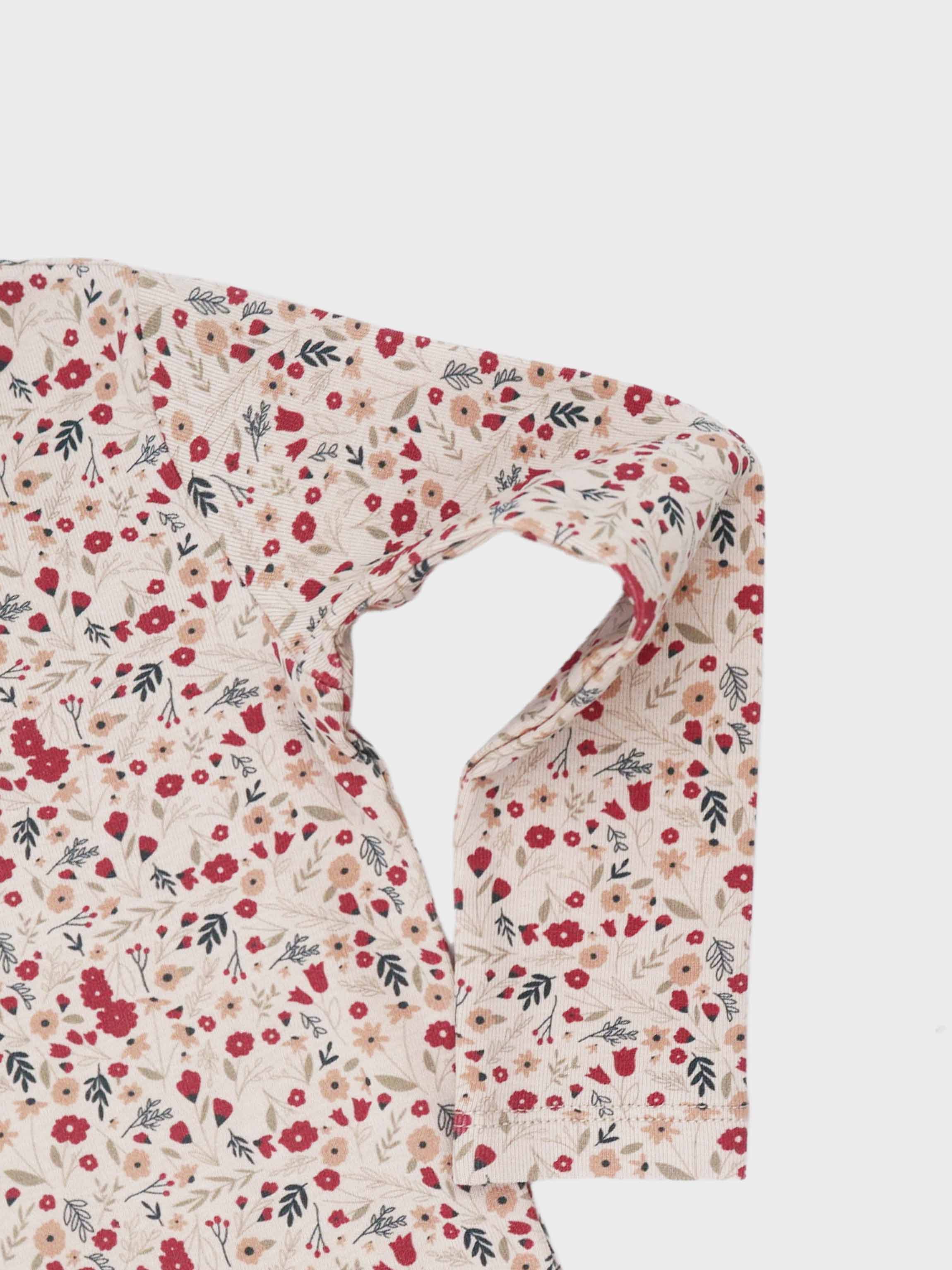 Girls pajamas with floral pattern