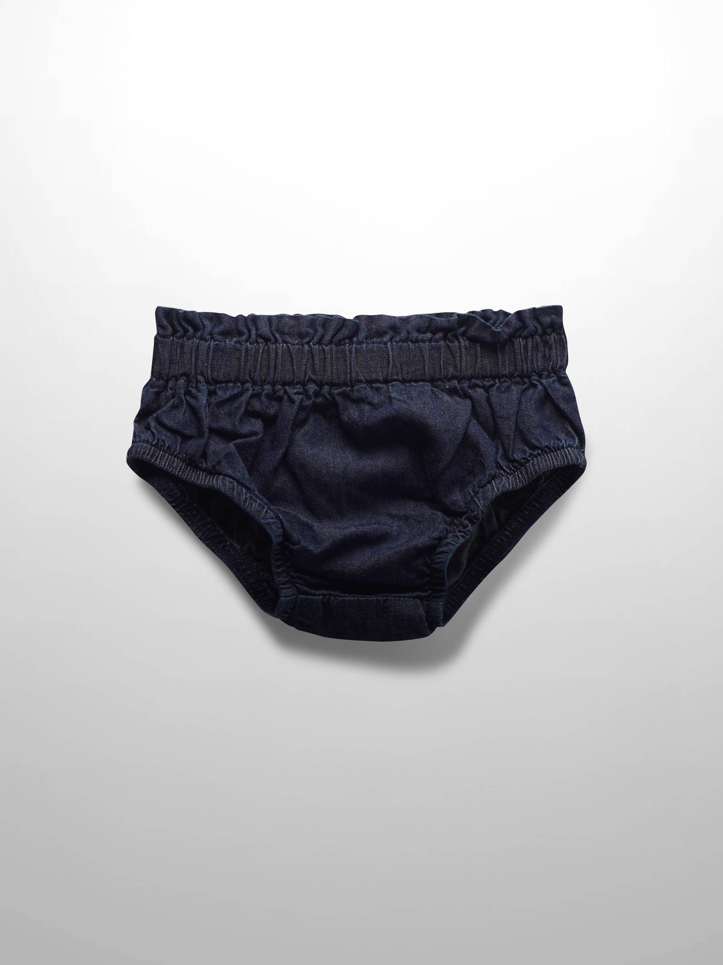Dark denim baby bloomers shorts