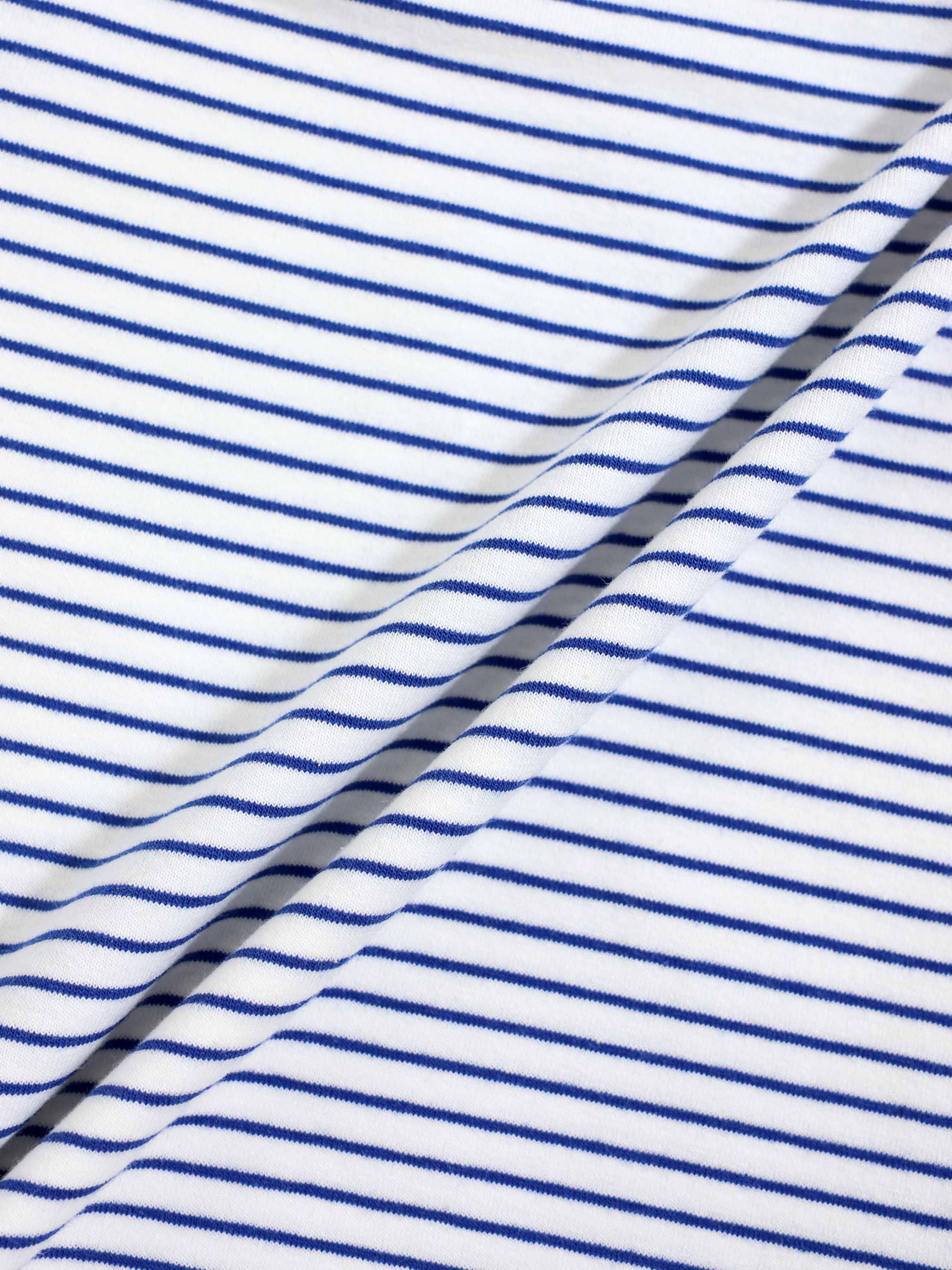 Eiffel Tower Shorts Set; blue and white striped fabric