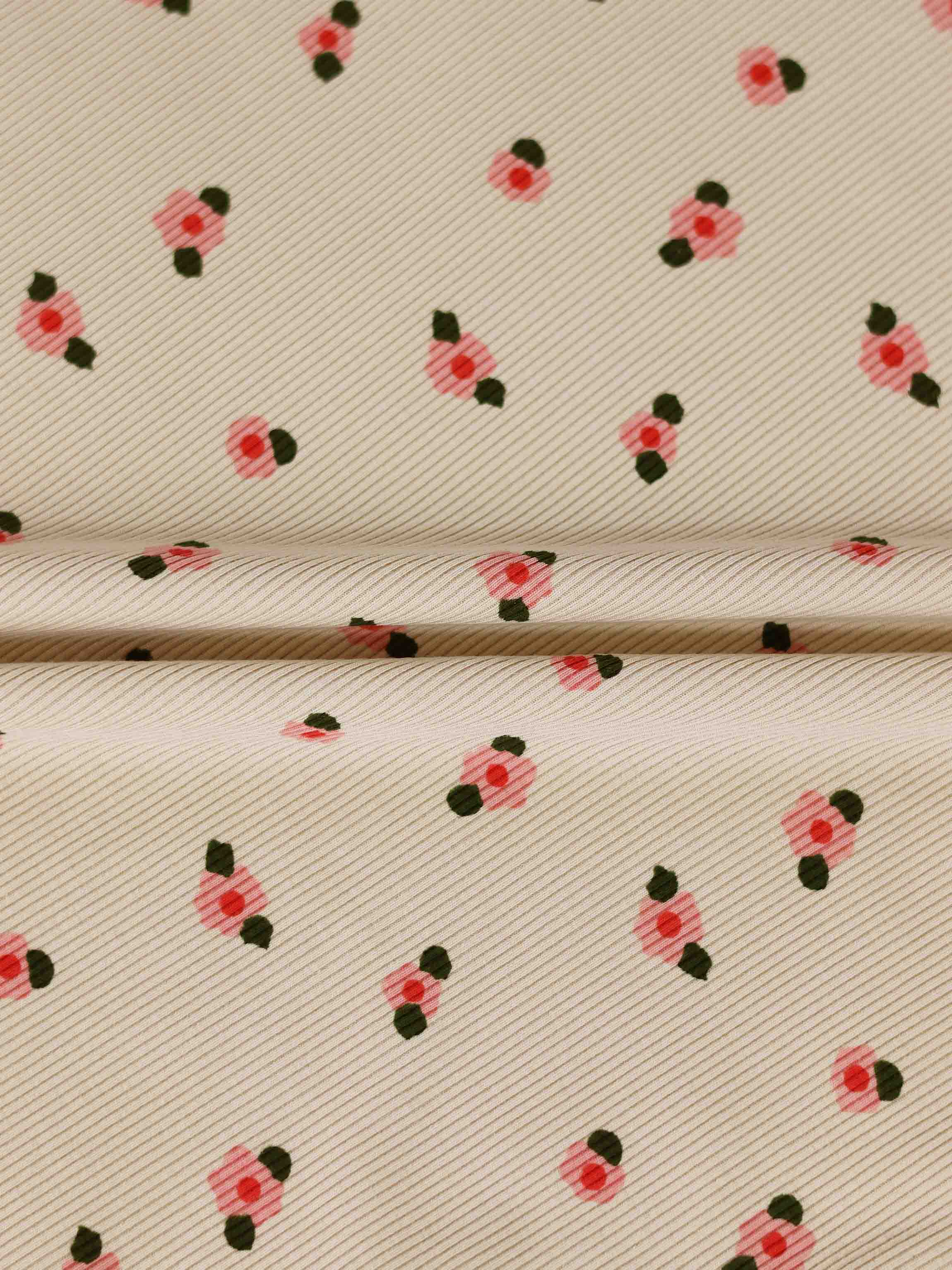 Tan Floral T-shirt - 3/4 Sleeve