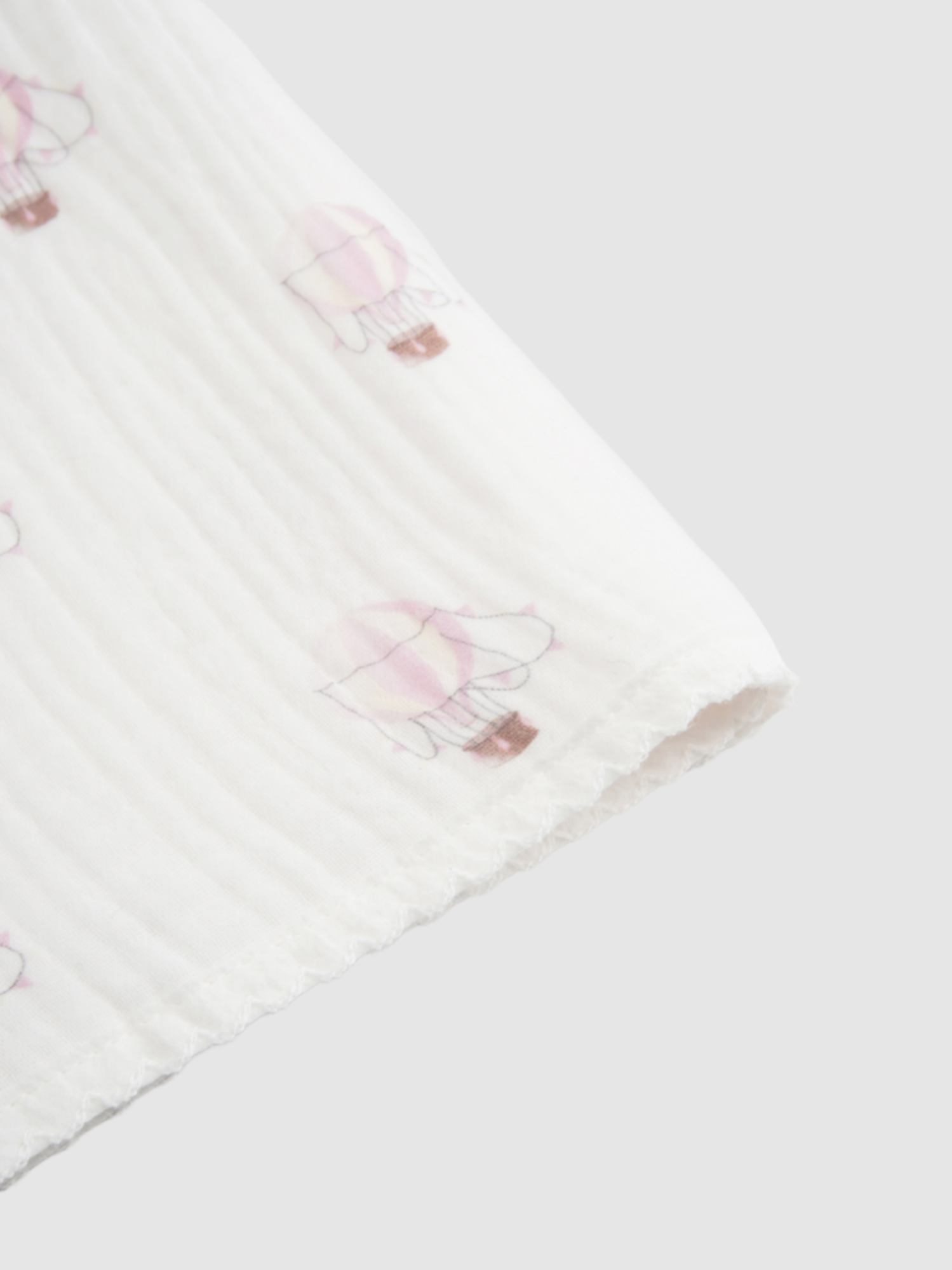 Pink balloon blanket with lace by Adee; girls receiving swaddle blanket