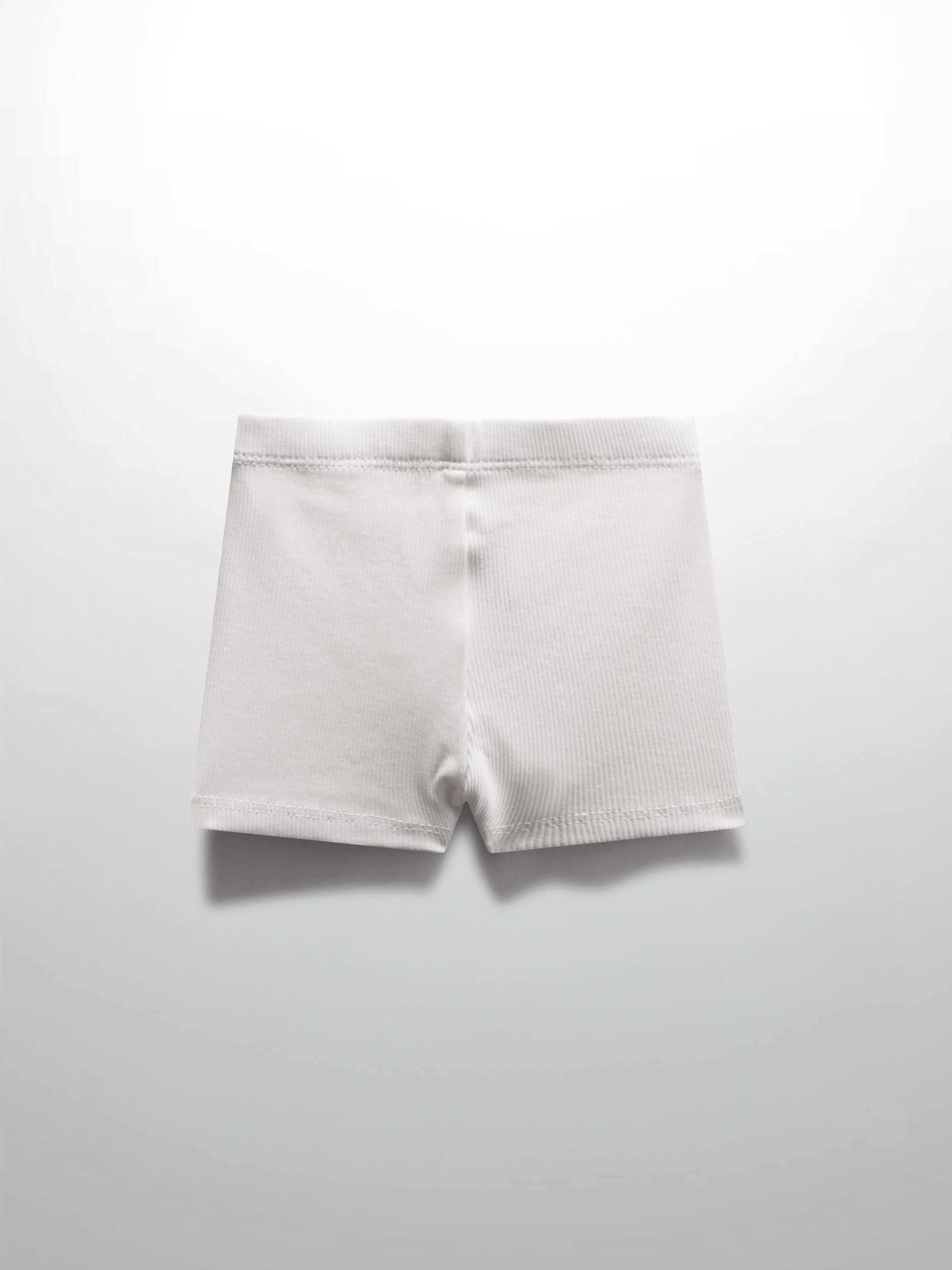 Biker Shorts Thin Ribbed-White