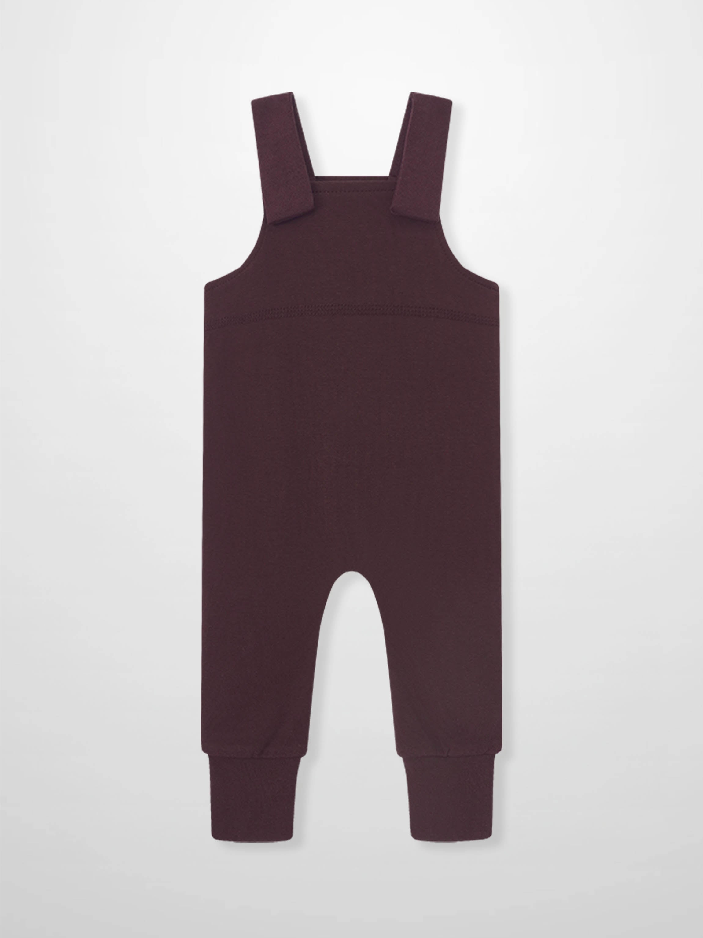 Non Ribbed Overalls Burgundy, unisex basics with wide shoulder straps