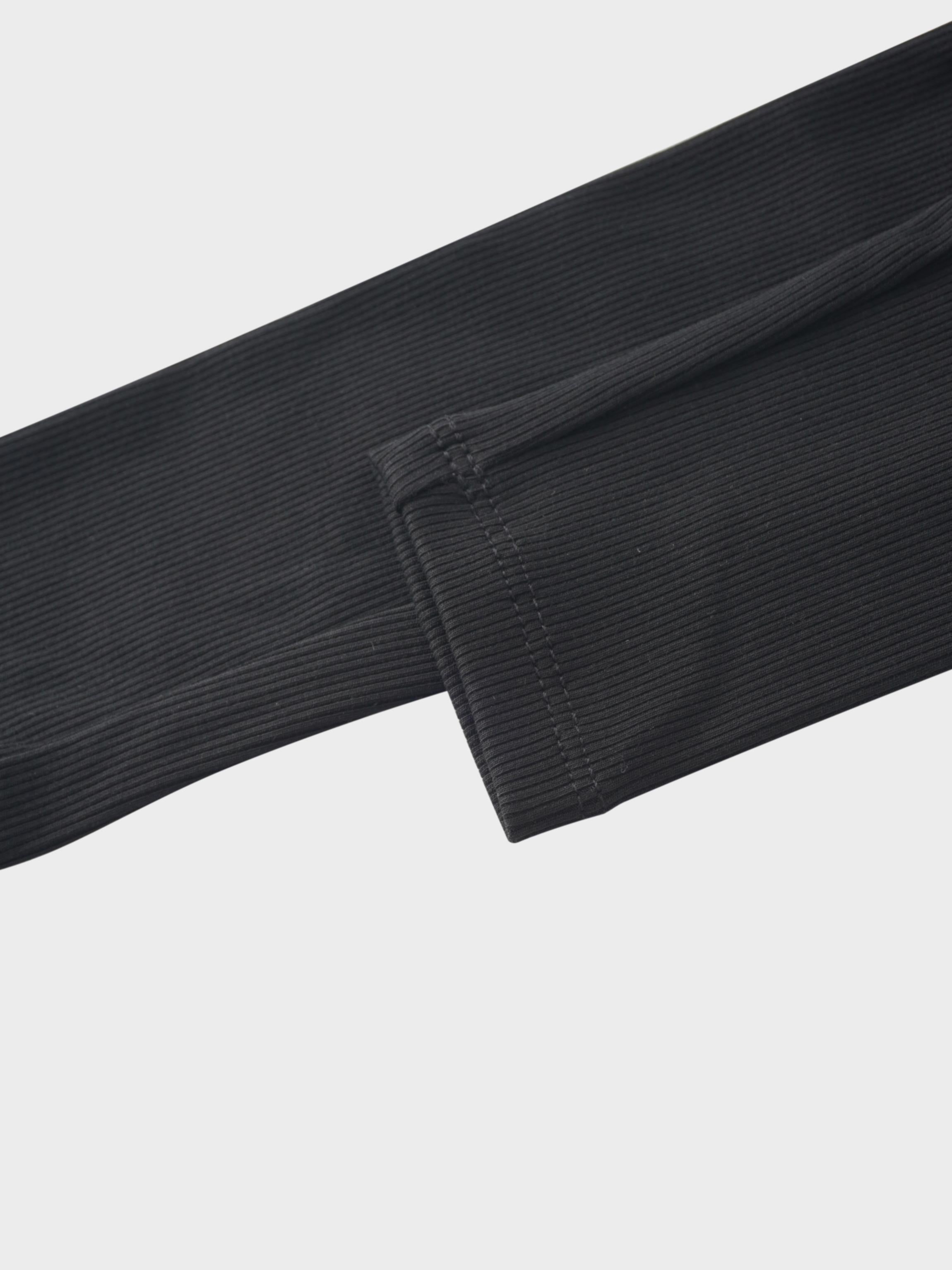 Crossover Thin Ribbed Pajama - Black