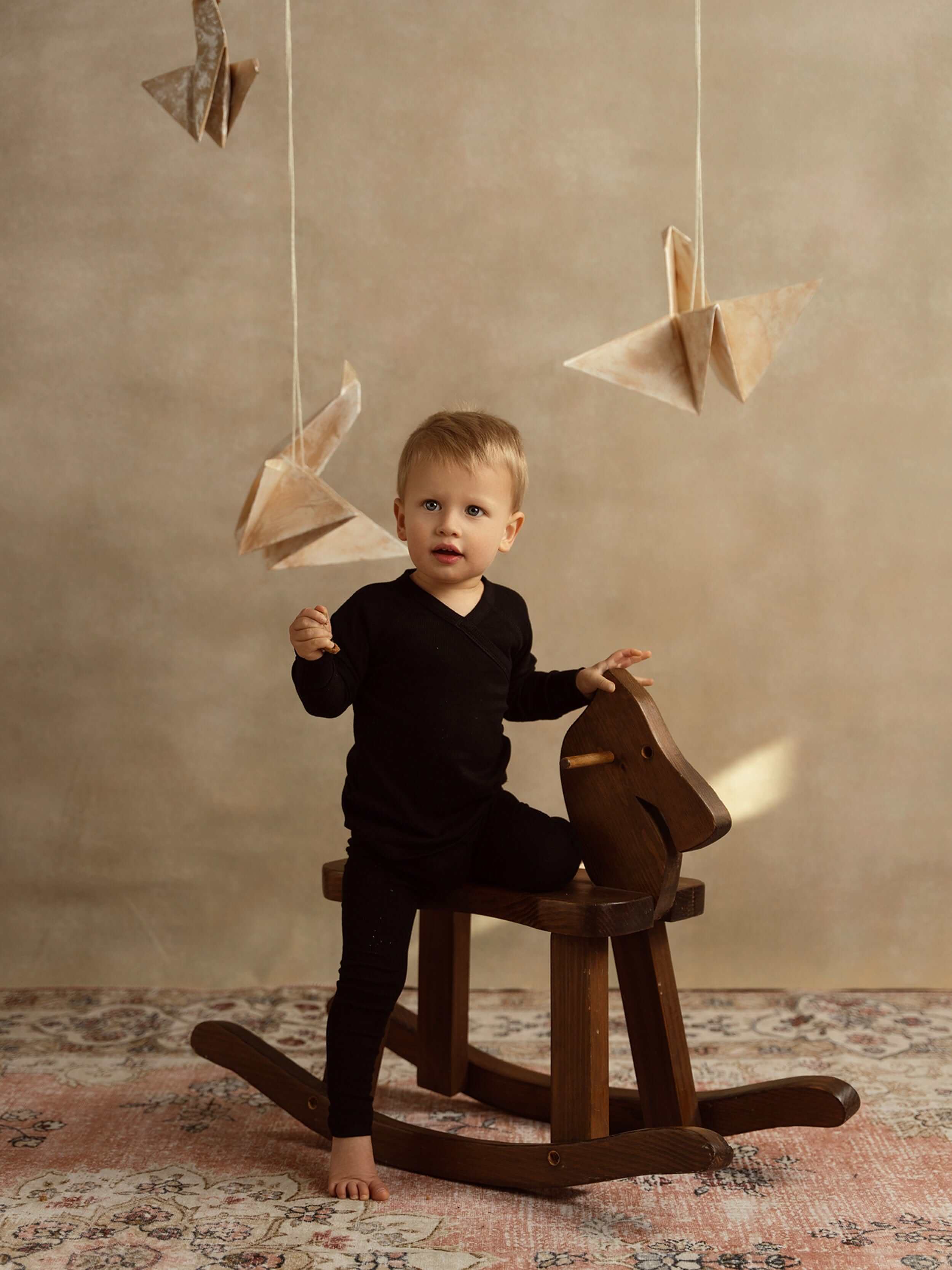 Crossover Thin Ribbed Pajama - Black