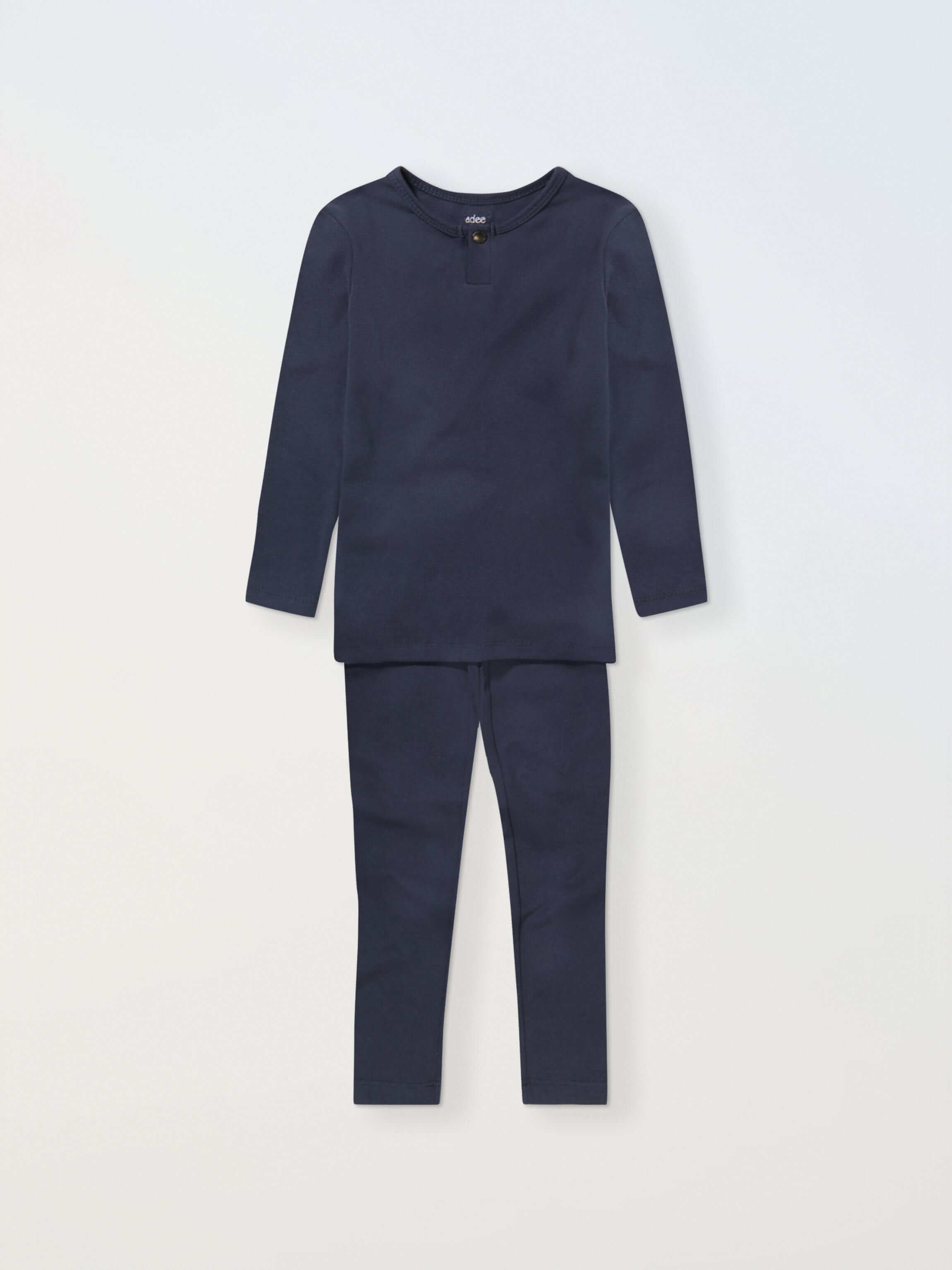 One Snap Thin Ribbed Set - Navy