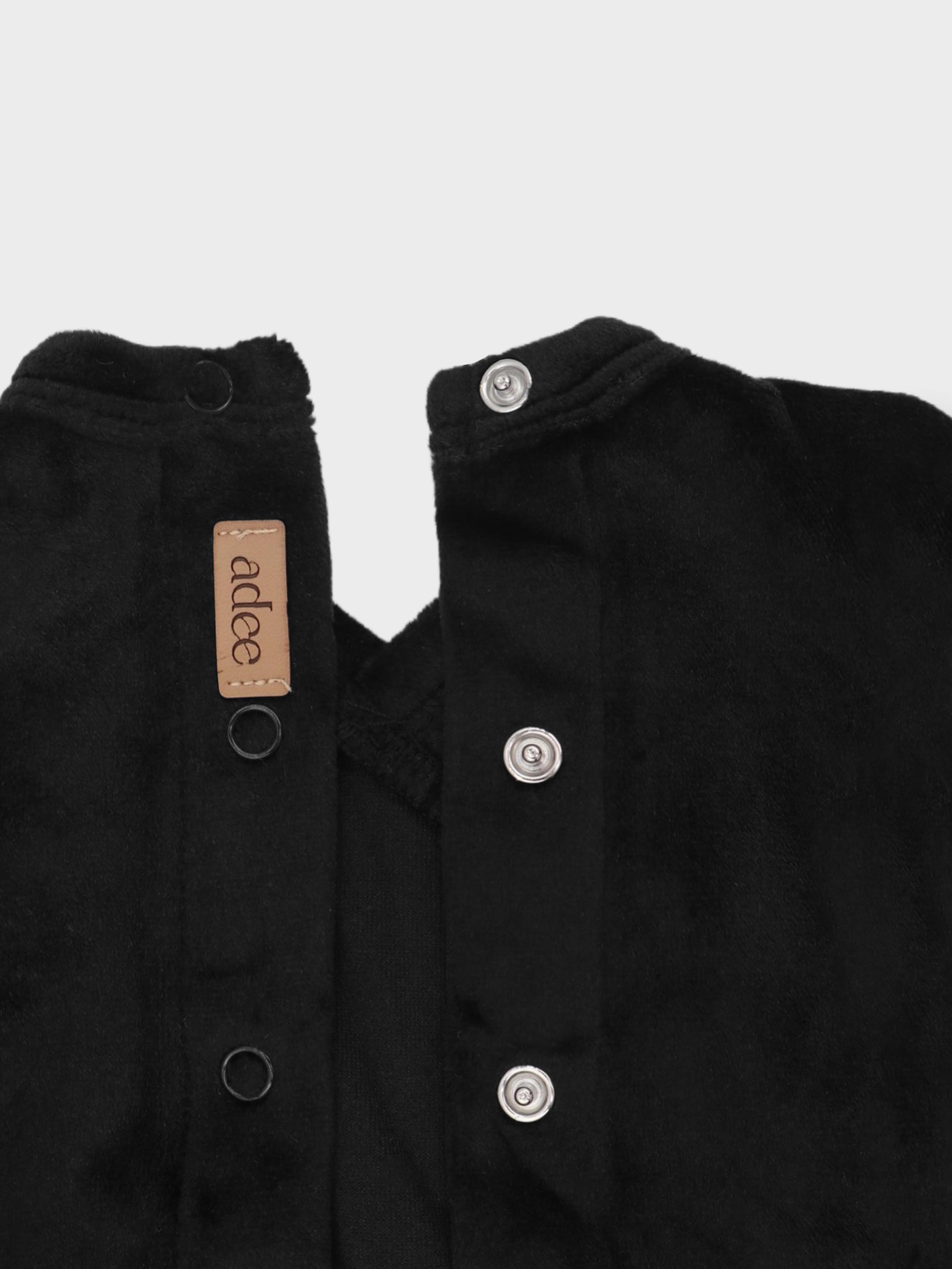 Velour Crossover Stretchy - Black