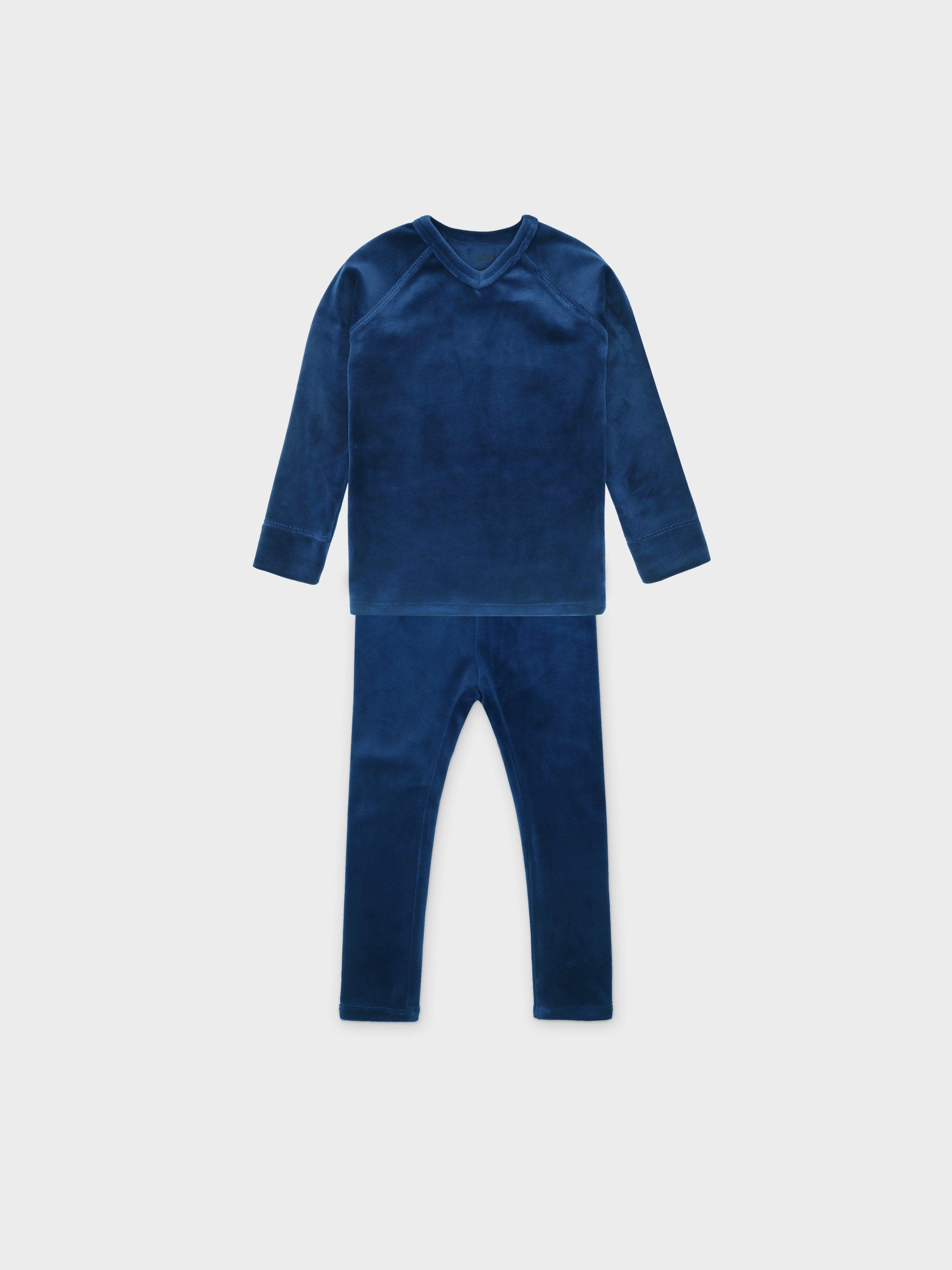 Blue velour pajamas for boys