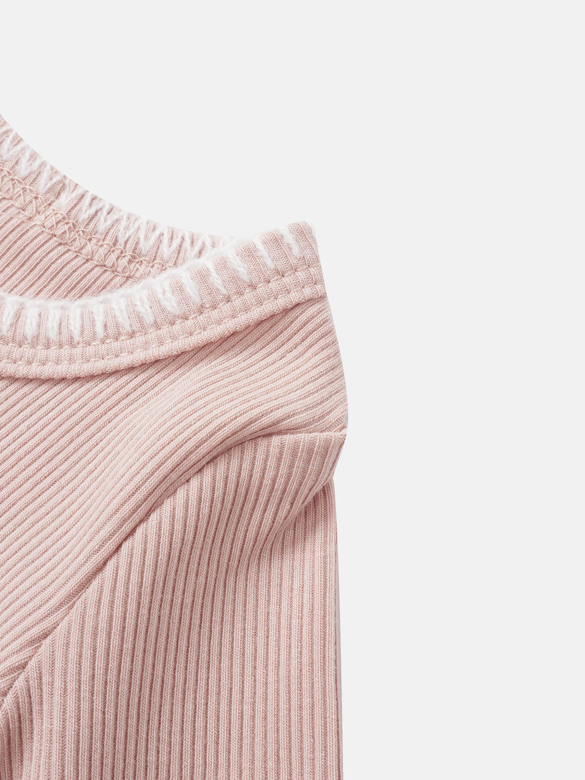 Legacy Stitch Cardigan by Adee for girls in light pink knit with ribbed texture