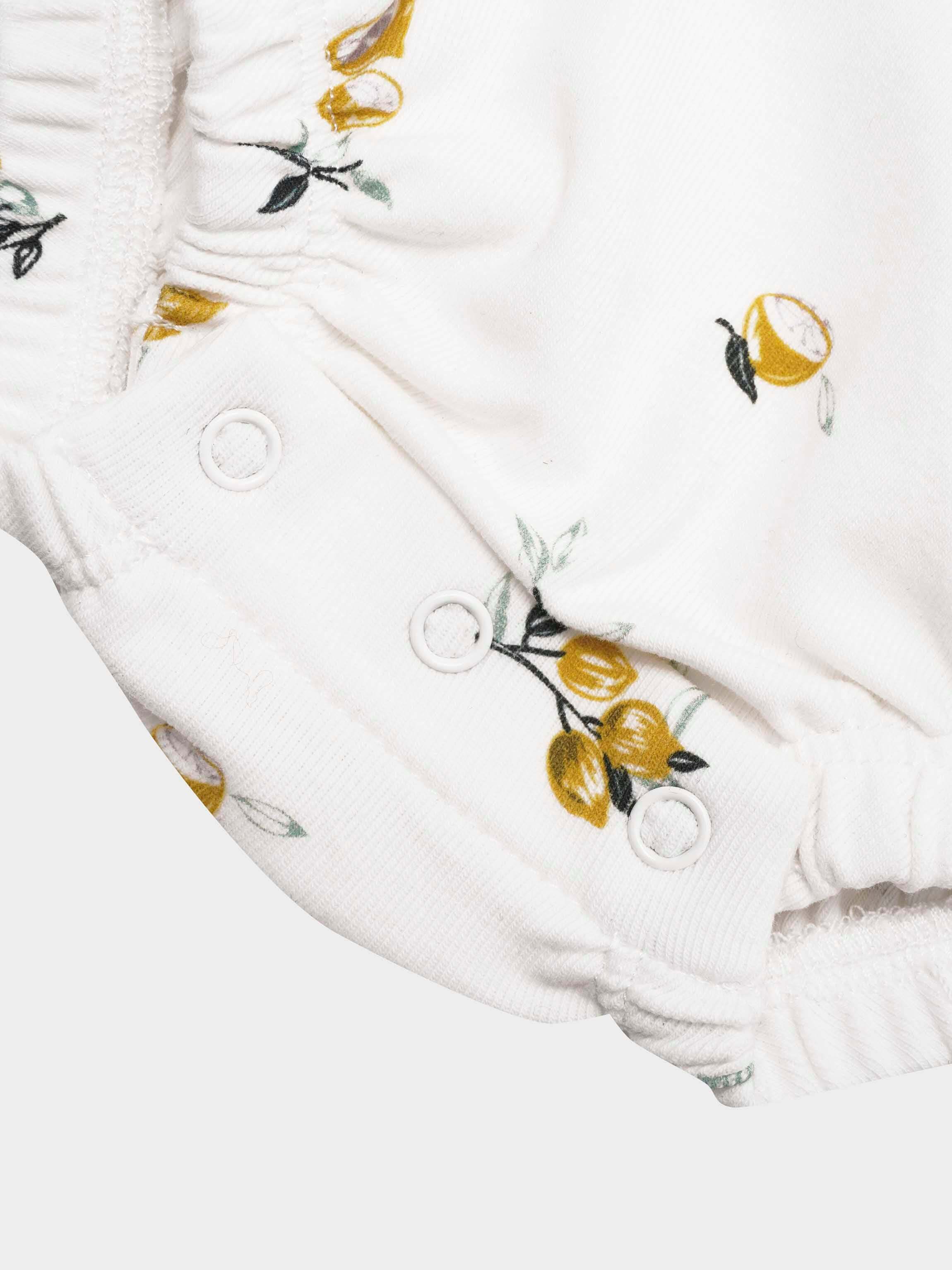 Lemon print baby romper diaper