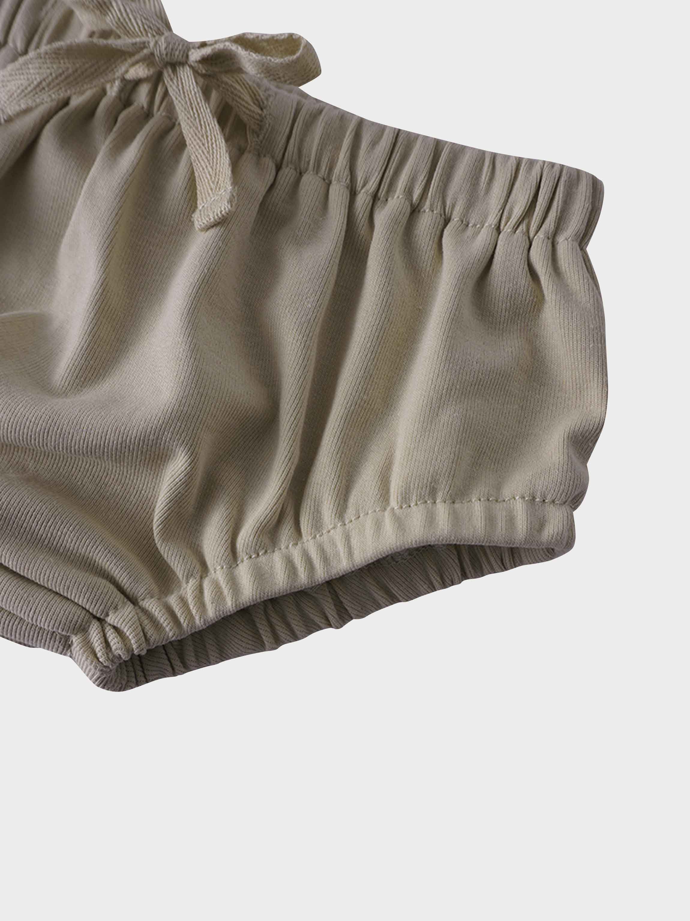 Light tan drawstring baby bloomers