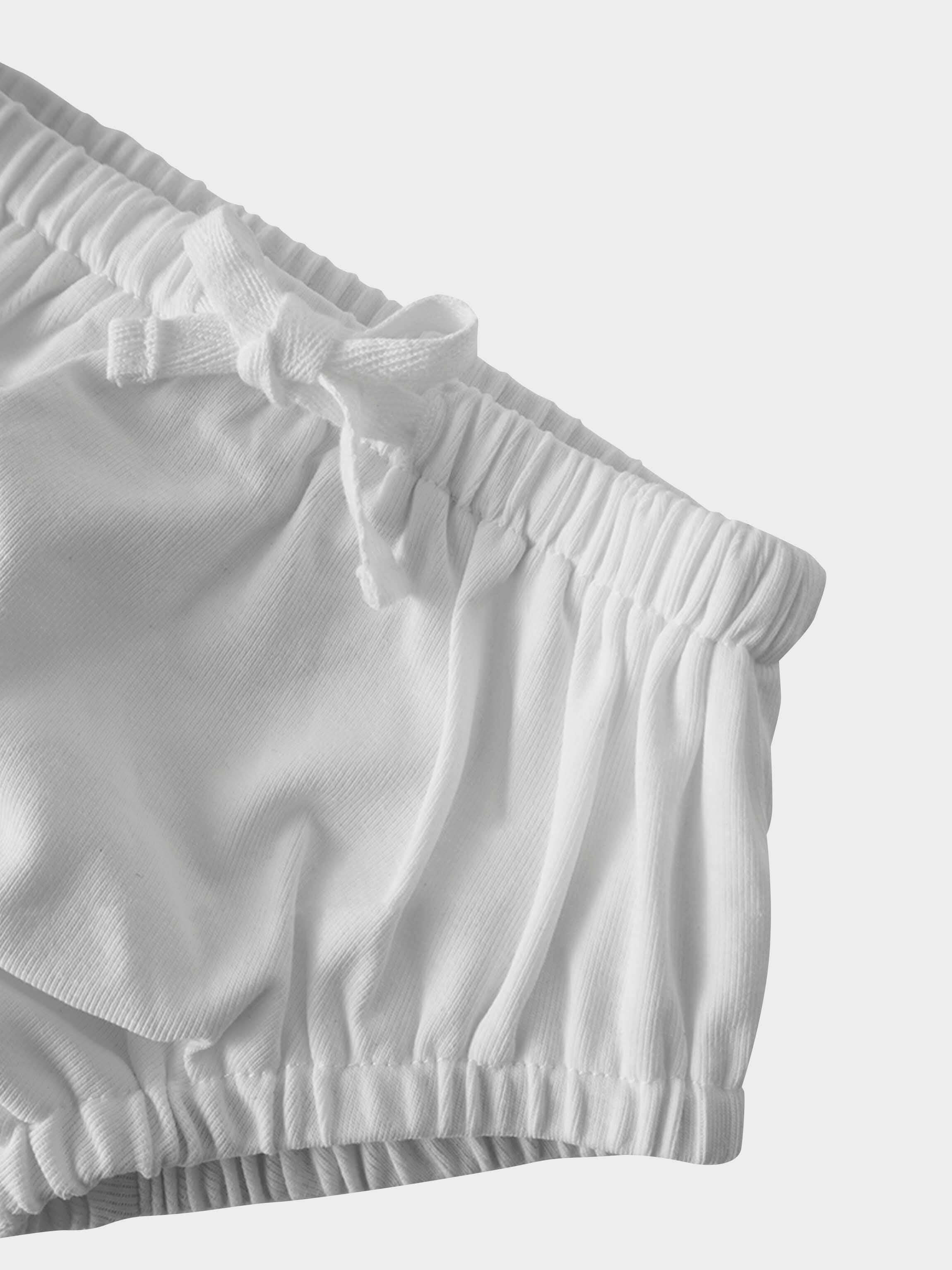 White drawstring bloomers for toddlers
